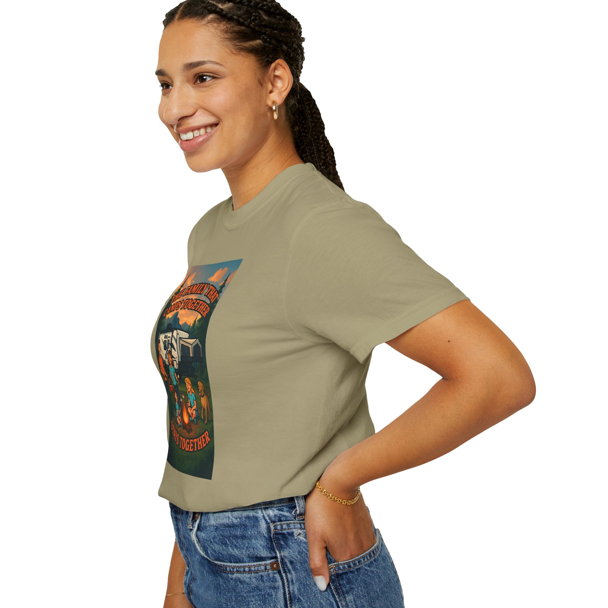 Family Camping T-shirt, Casual Outdoor Tee, Perfect for Family Gatherings, Summer Camp, Gift for Outdoor Lovers, Relaxed Fit Tee