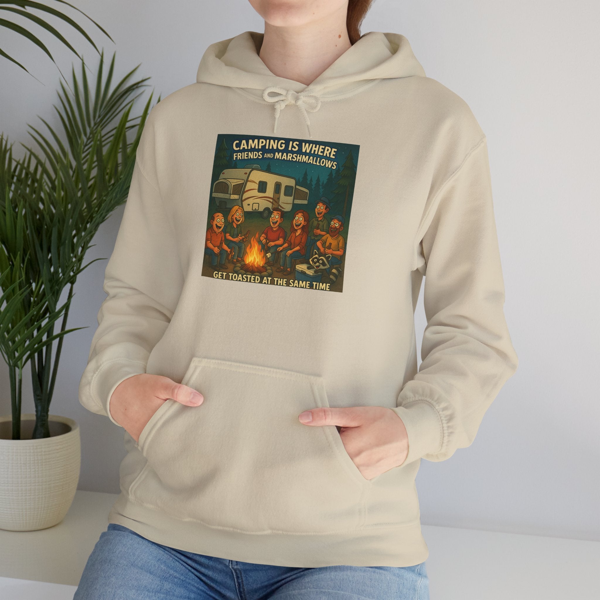 Vintage Camping Unisex Hooded Sweatshirt - Cozy Outdoor Lover Gift, Great for Campfire Nights, Adventure Apparel
