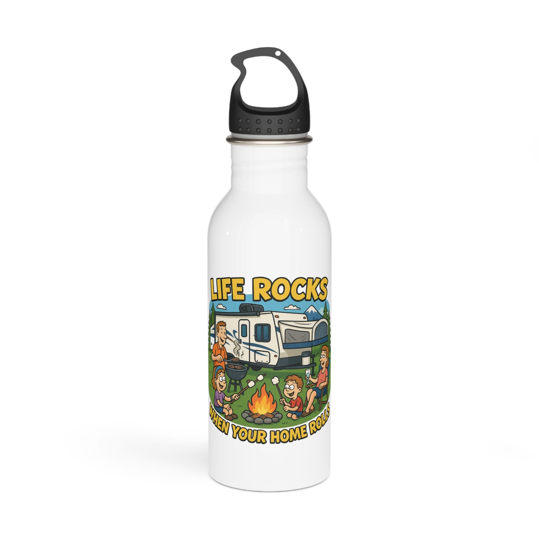 Adventure Spirit Stainless Steel Water Bottle | RV Life, Camping Gear, Traveler Gift, Outdoor Fun, Hydration Companion