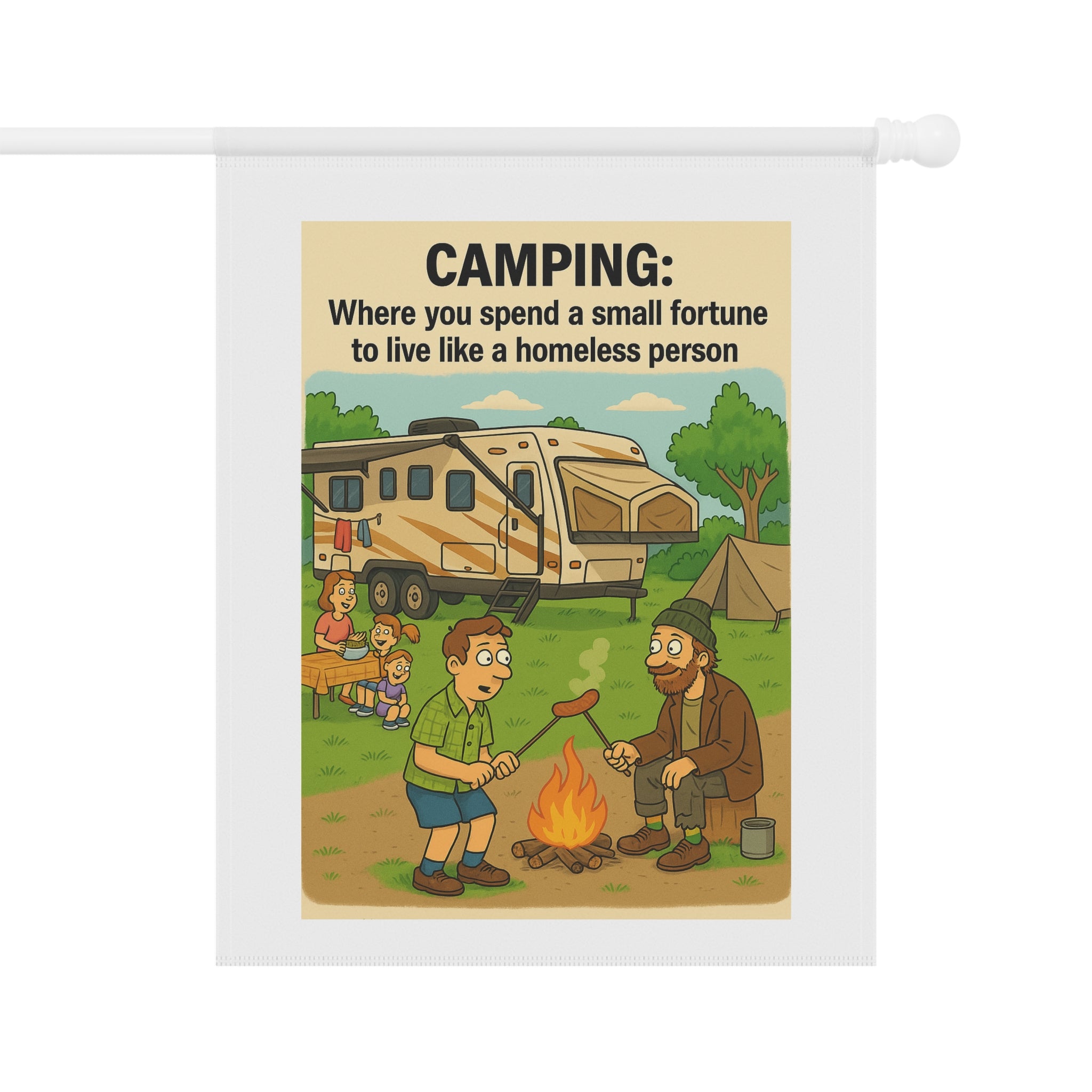 Camping Garden Banner, Outdoor Decor, Funny Garden Flag, Home and Garden Sign, Camping Gift, RV Decoration