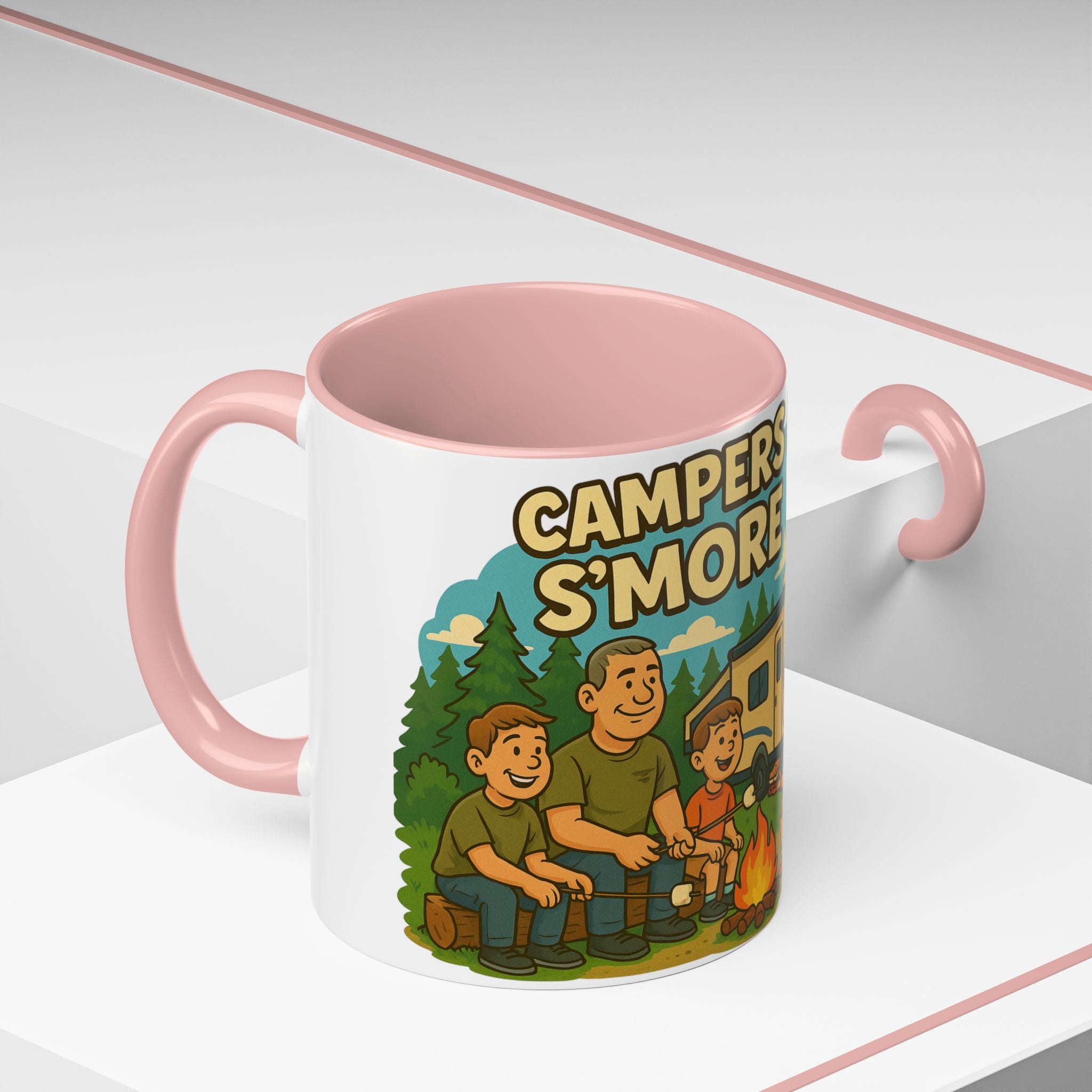 Campfire Adventure Mug - 'Campers Have S'more Fun', Outdoor Coffee Cup for Camping Lovers, Gifts for Nature Enthusiasts, S'mores Jokes