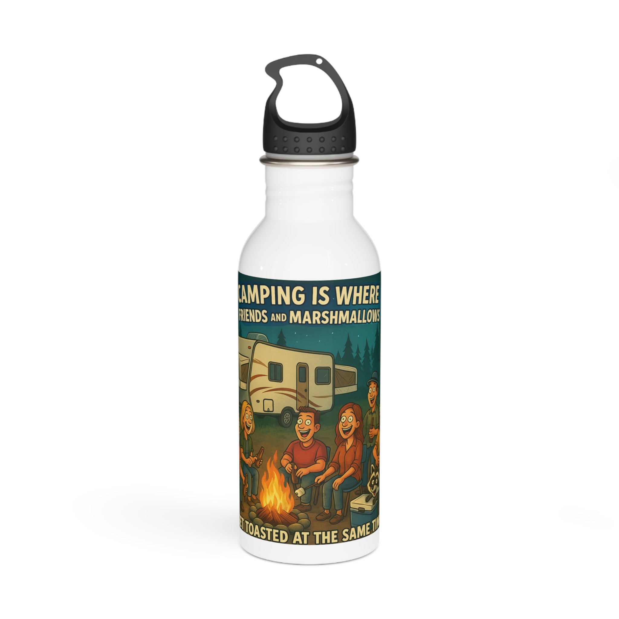 Camping Friends Stainless Steel Water Bottle, Adventure Hydration Flask, Outdoor Enthusiast Gift, Travel Water Bottle, Unique Campfire [...]