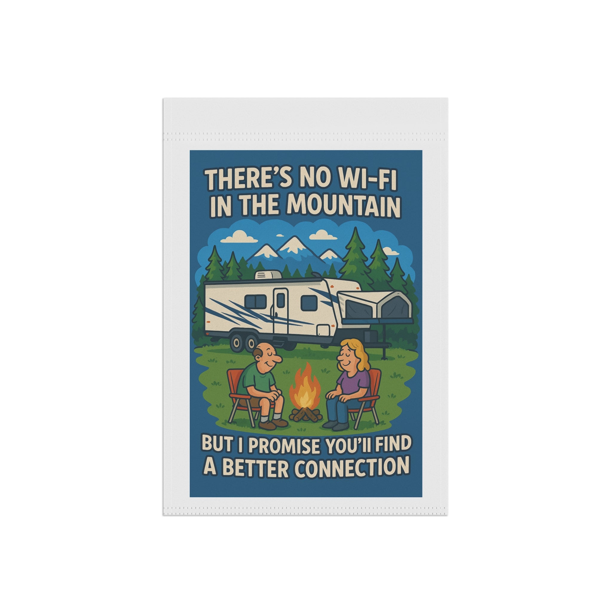 Campfire Connection Garden Banner, Outdoor Decor, RV Camping Welcome Sign, Hiking Gift, Summer BBQ Decoration