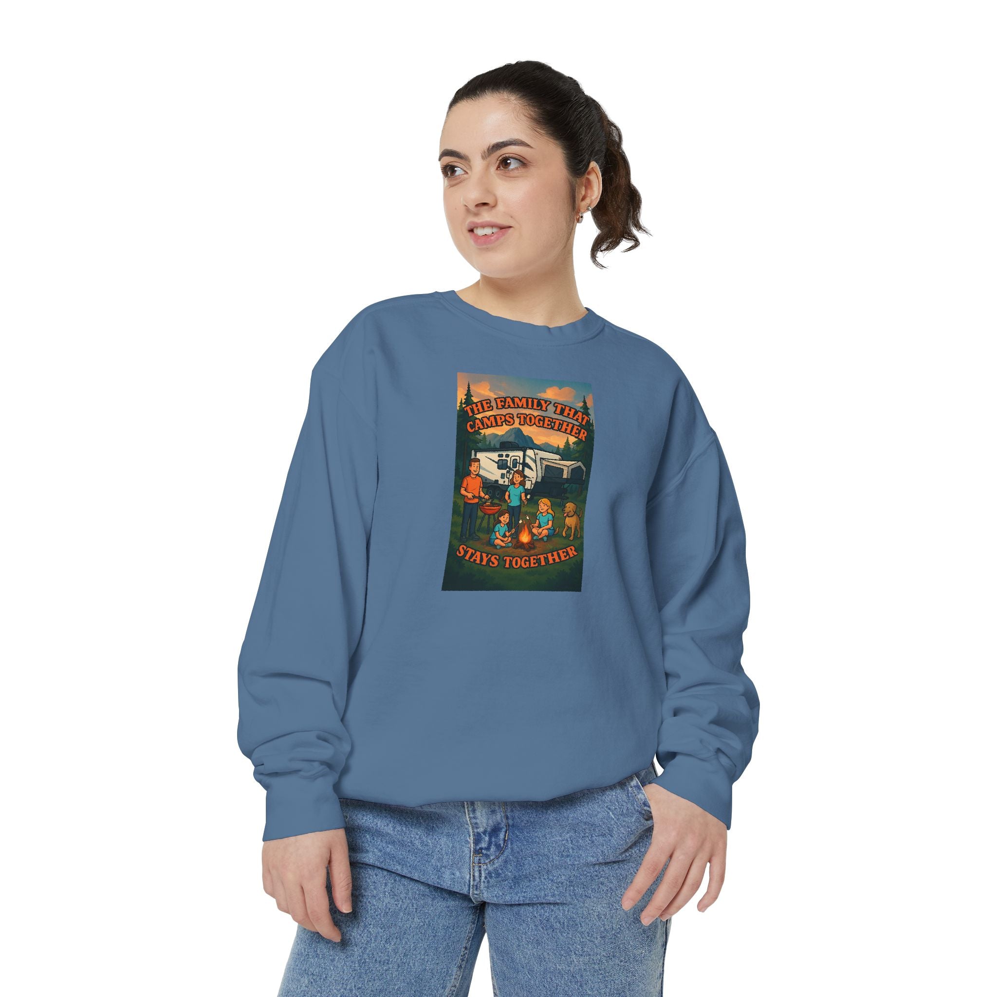 Cozy Unisex Garment-Dyed Sweatshirt with Retro Design, Perfect for Relaxing, Gift for Friends, Casual Wear, Fall Fashion, Warm Layer