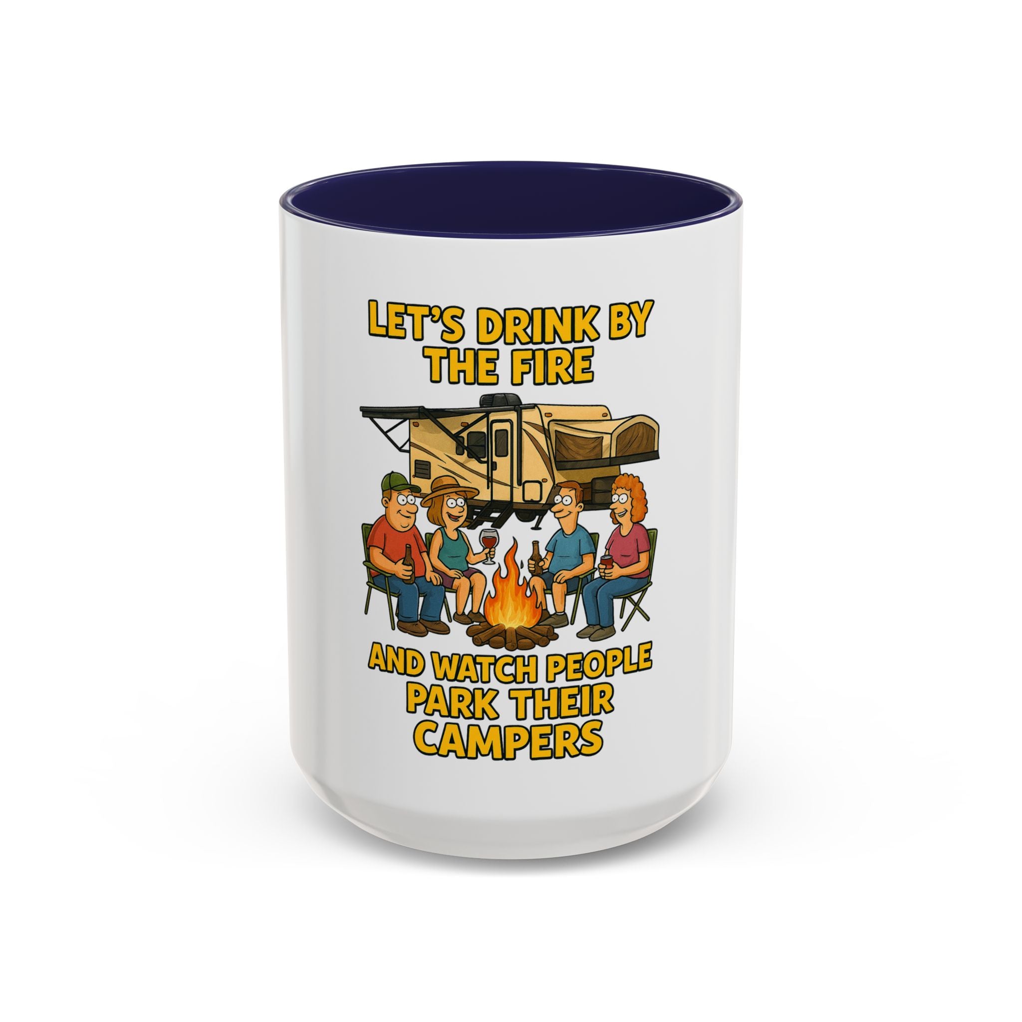 Campfire Accent Coffee Mug, Camping Gift, Outdoor Adventure Mug, RV Lovers Coffee Cup, Relaxing by the Fire