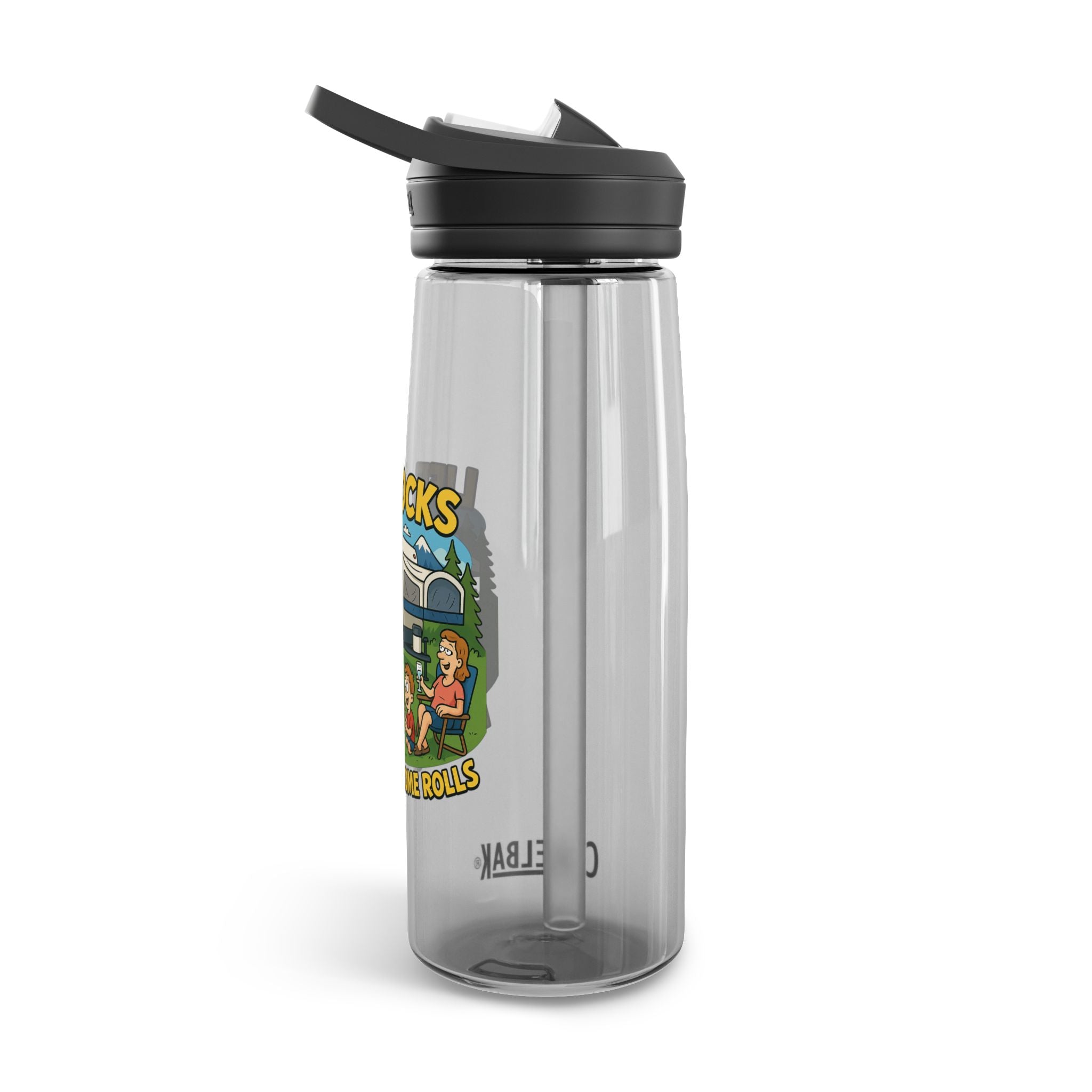 Camping Water Bottle with Life Rocks Design, Adventure Hydration, RV Lover Gift, Outdoorsy Water Bottle, Eco-Friendly Travel Gear