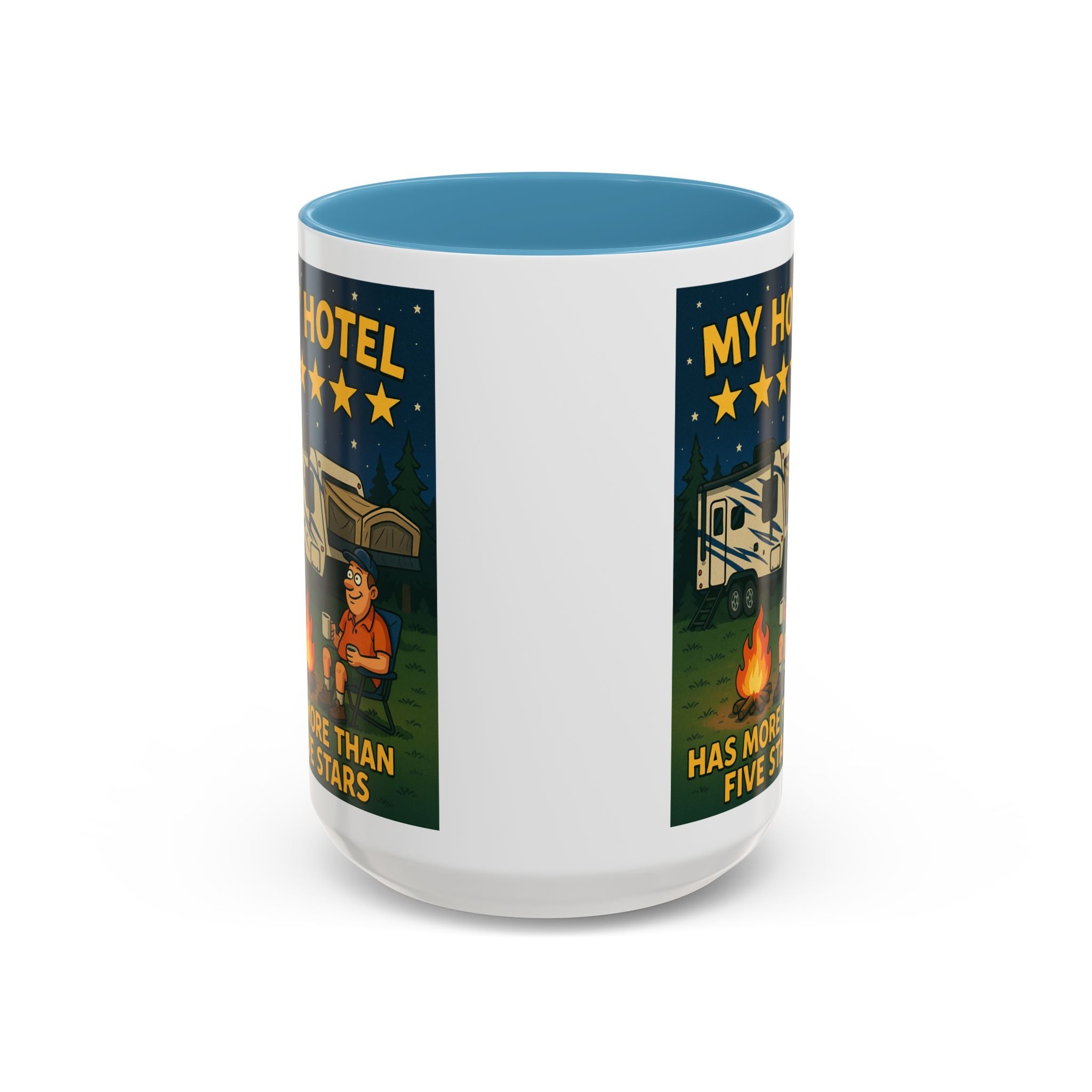 Camping-Themed Accent Coffee Mug | Perfect for RV Lovers, Campers, Travelers, Cozy Nights, Outdoor Adventures, Unique Gift Ideas