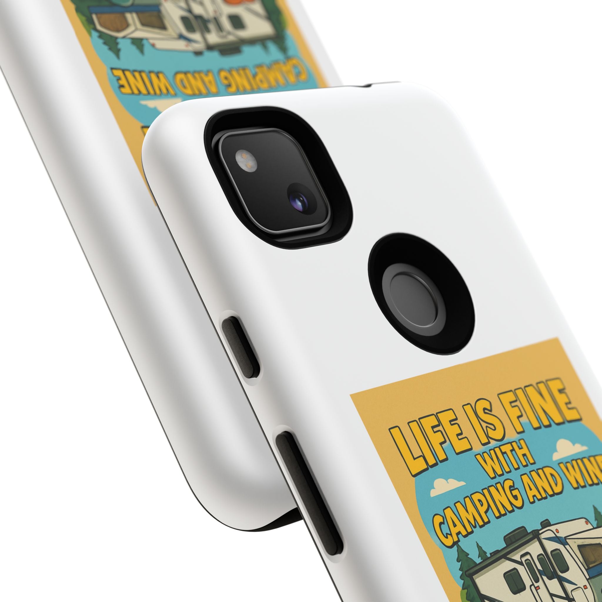 Camping & Wine Phone Case, Outdoor Adventure Accessory, Fun Gift for Campers, Summer Travel Essential, RV Lover Present