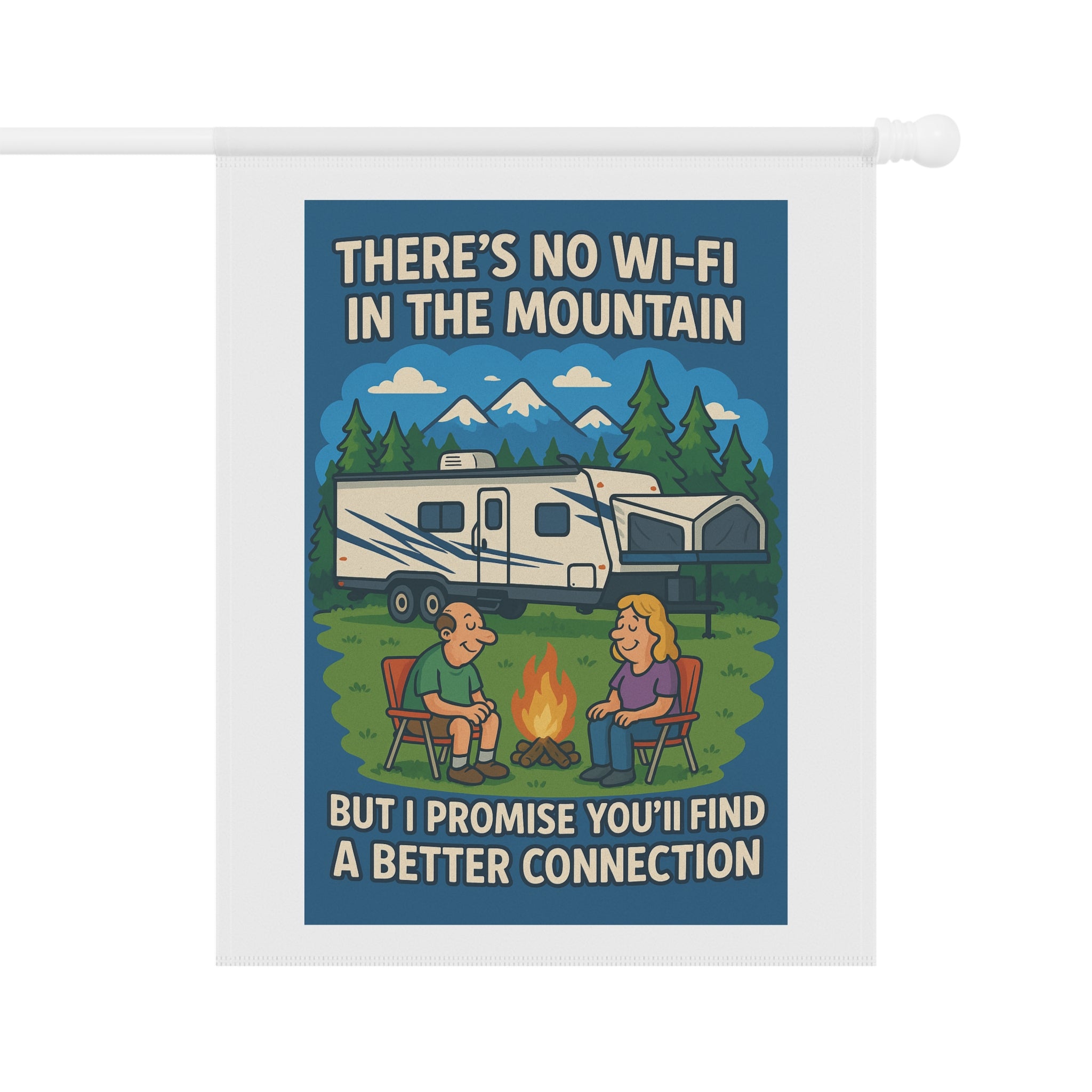 Campfire Connection Garden Banner, Outdoor Decor, RV Camping Welcome Sign, Hiking Gift, Summer BBQ Decoration