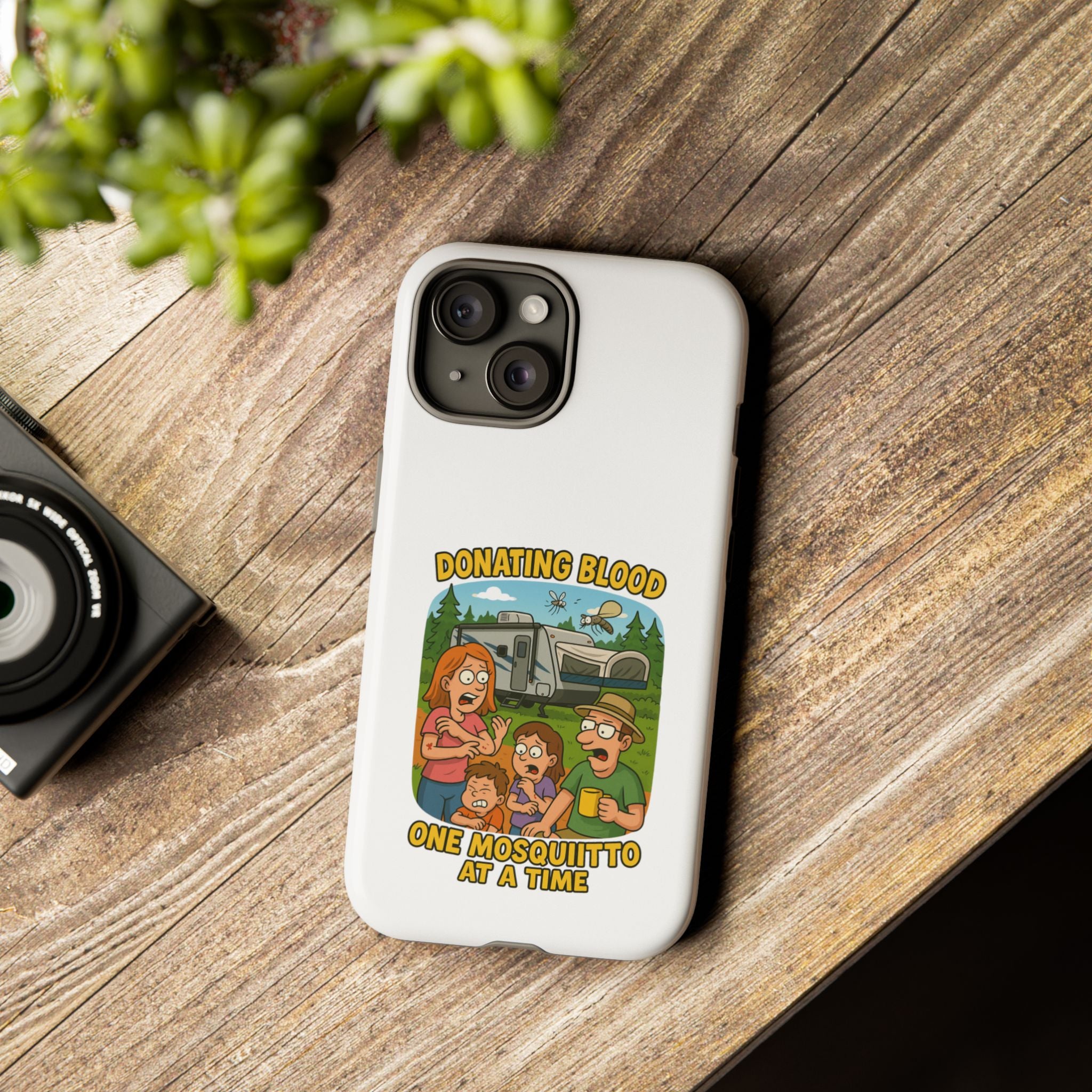 Humorous Phone Case - Donating Blood Mosquito Design, Funny Gift for Nurses, Outdoor Lovers, Eco-Friendly Gift, Summer Fun