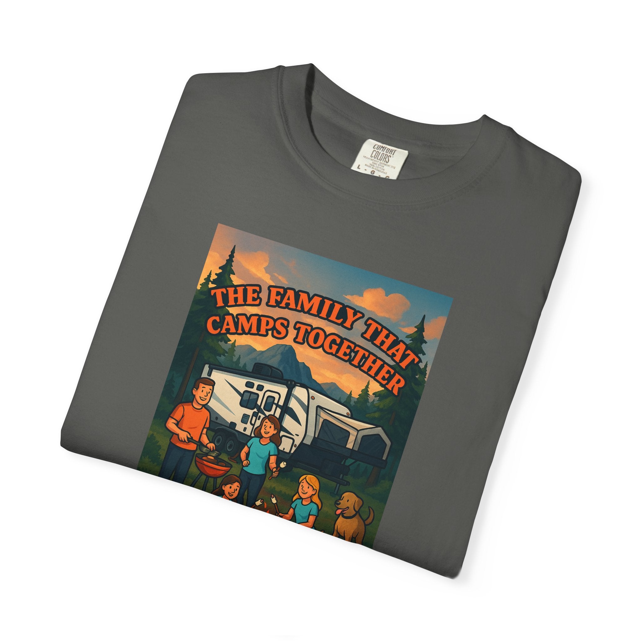 Family Camping T-shirt, Casual Outdoor Tee, Perfect for Family Gatherings, Summer Camp, Gift for Outdoor Lovers, Relaxed Fit Tee