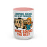 Camping Coffee Mug - Wine Solves the Rest - Fun Camper Mug for Nature Lovers, Gift for Adventurers, Travel Mug, Coffee Lover's Gift