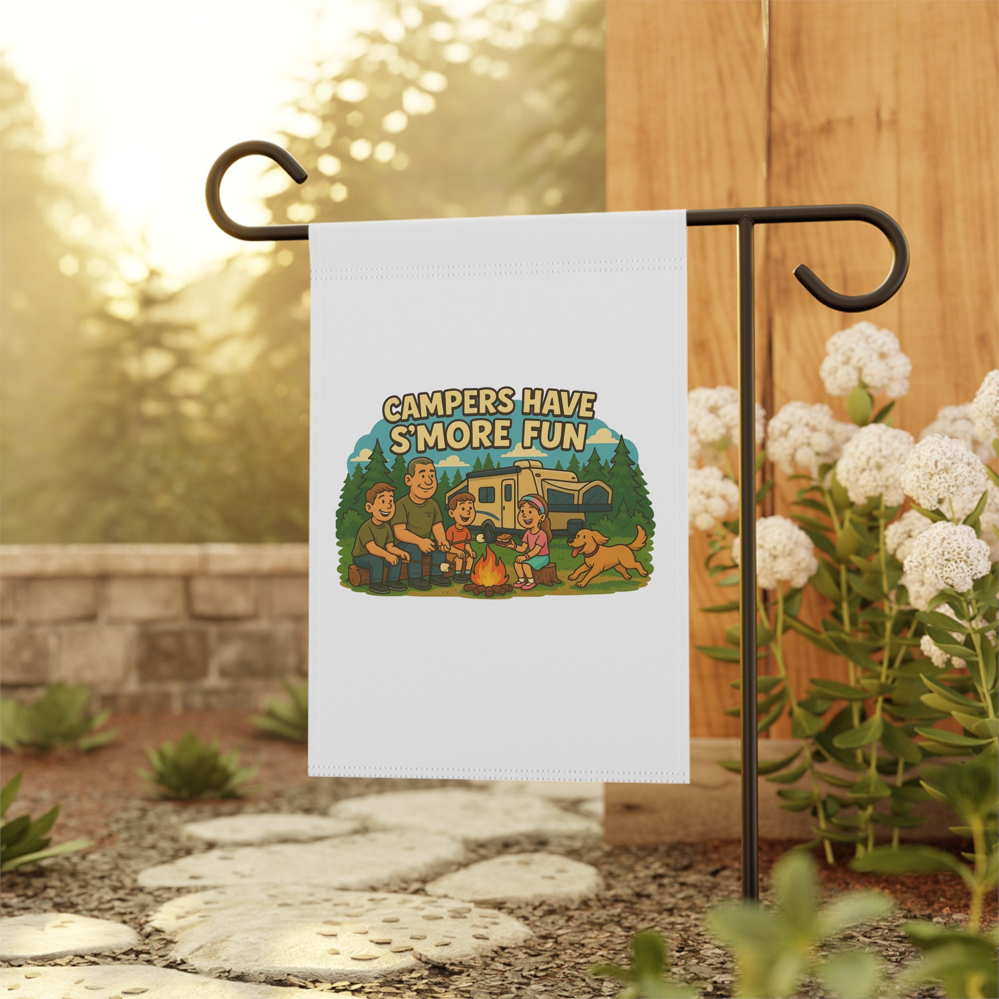 Camping Fun House Banner, Outdoor Decor, Garden Flag, Summer Vibes, Family Camping Theme, S'mores Lovers Sign