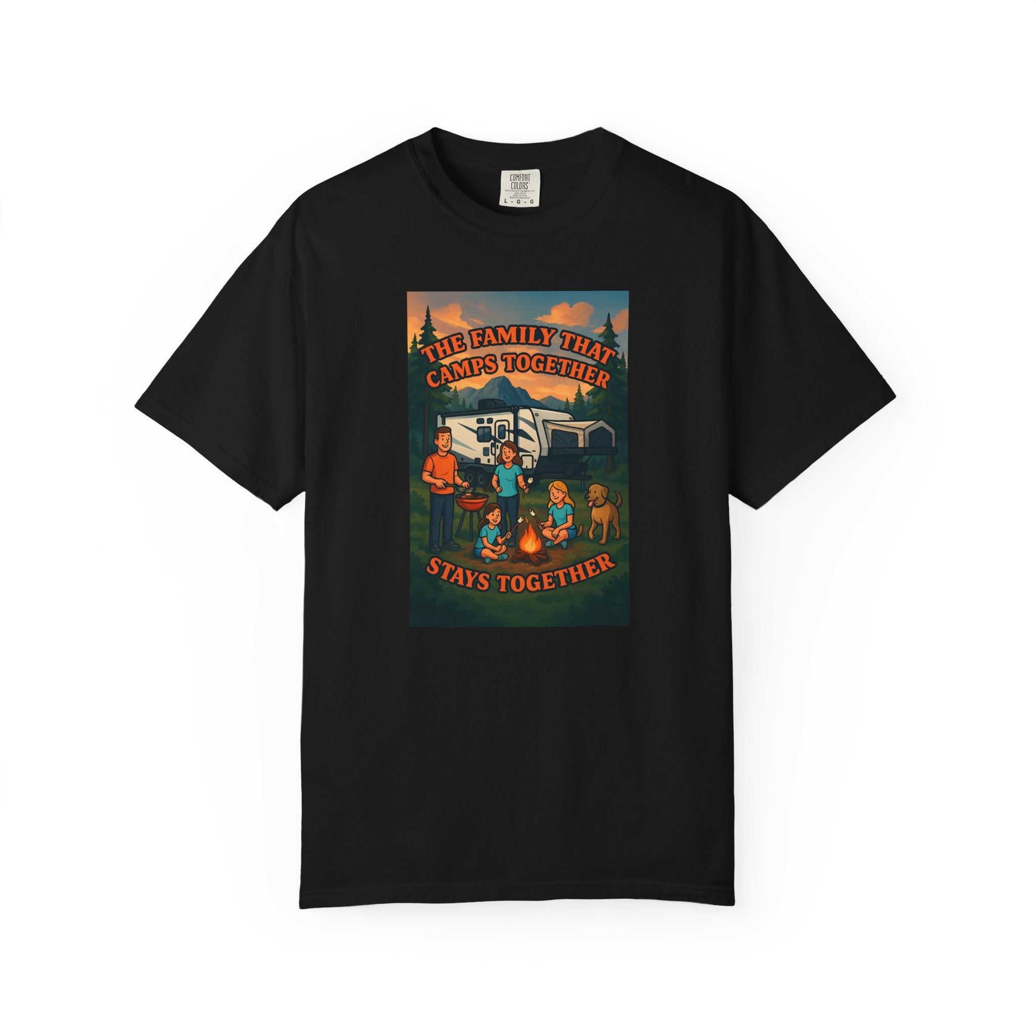 Family Camping T-shirt, Casual Outdoor Tee, Perfect for Family Gatherings, Summer Camp, Gift for Outdoor Lovers, Relaxed Fit Tee