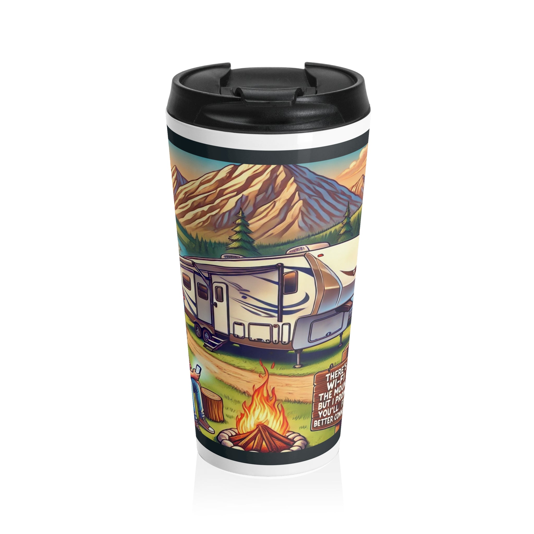 Travel Mug - Mountain No Wi-Fi Connection Stainless Steel Mug