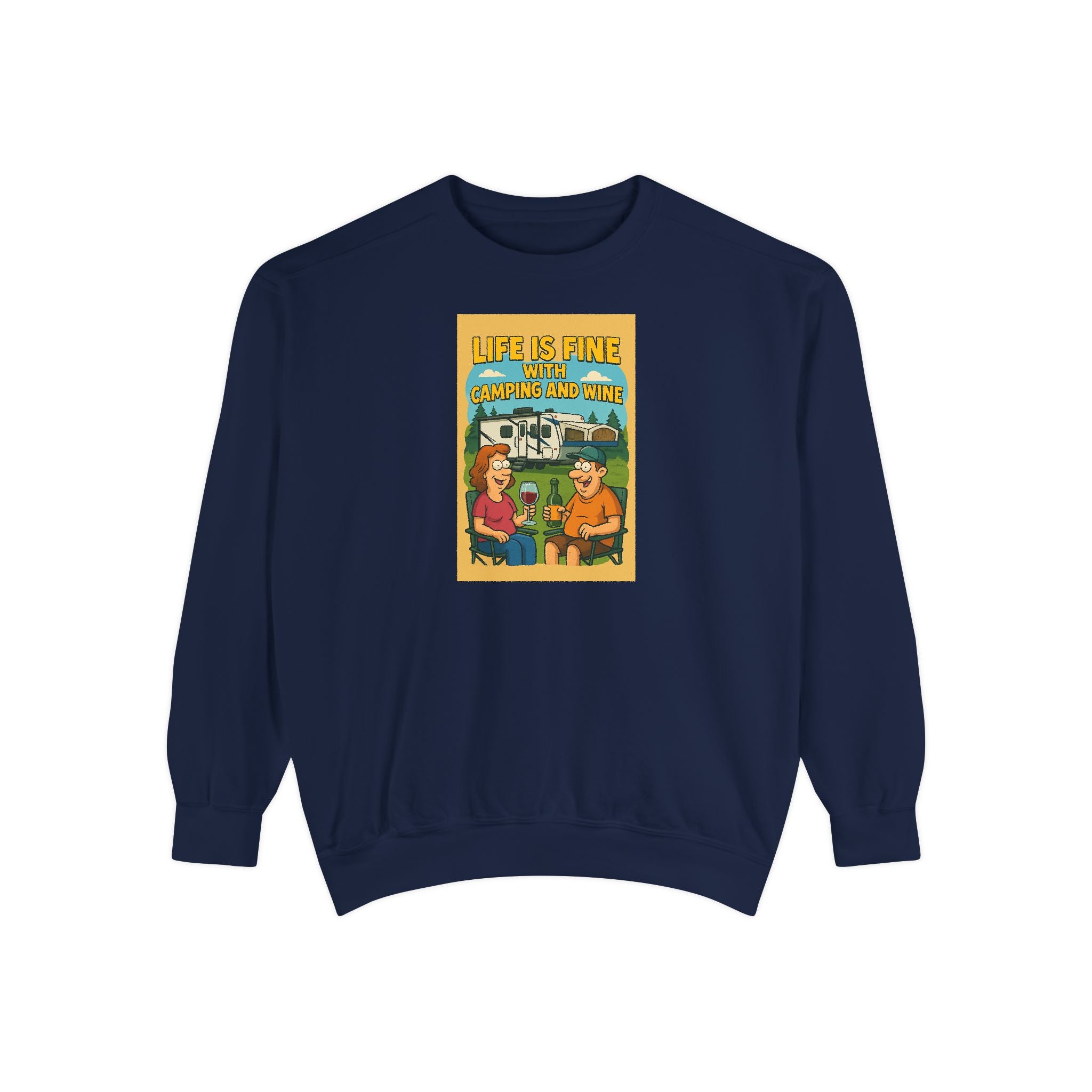 Vintage-Inspired Unisex Sweatshirt - "Life is Fine" Design, Cozy Gift, Casual Wear, Stylish Layering, Unisex Apparel