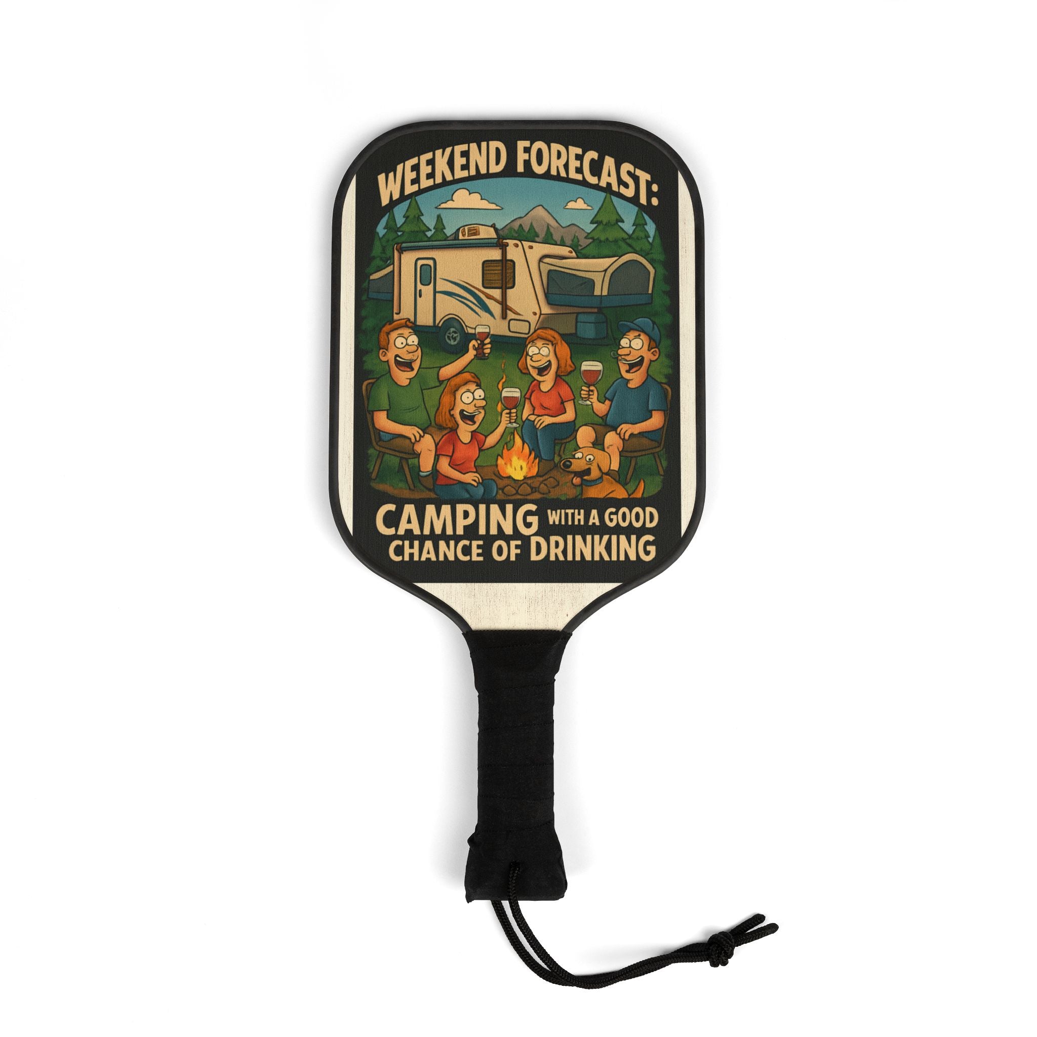 Playful Pickleball Paddle Set: Weekend Forecast Camping Vibe, Fun Outdoor Game Gift, Sports Lovers, Adventure, Picnic, Family Gatherings
