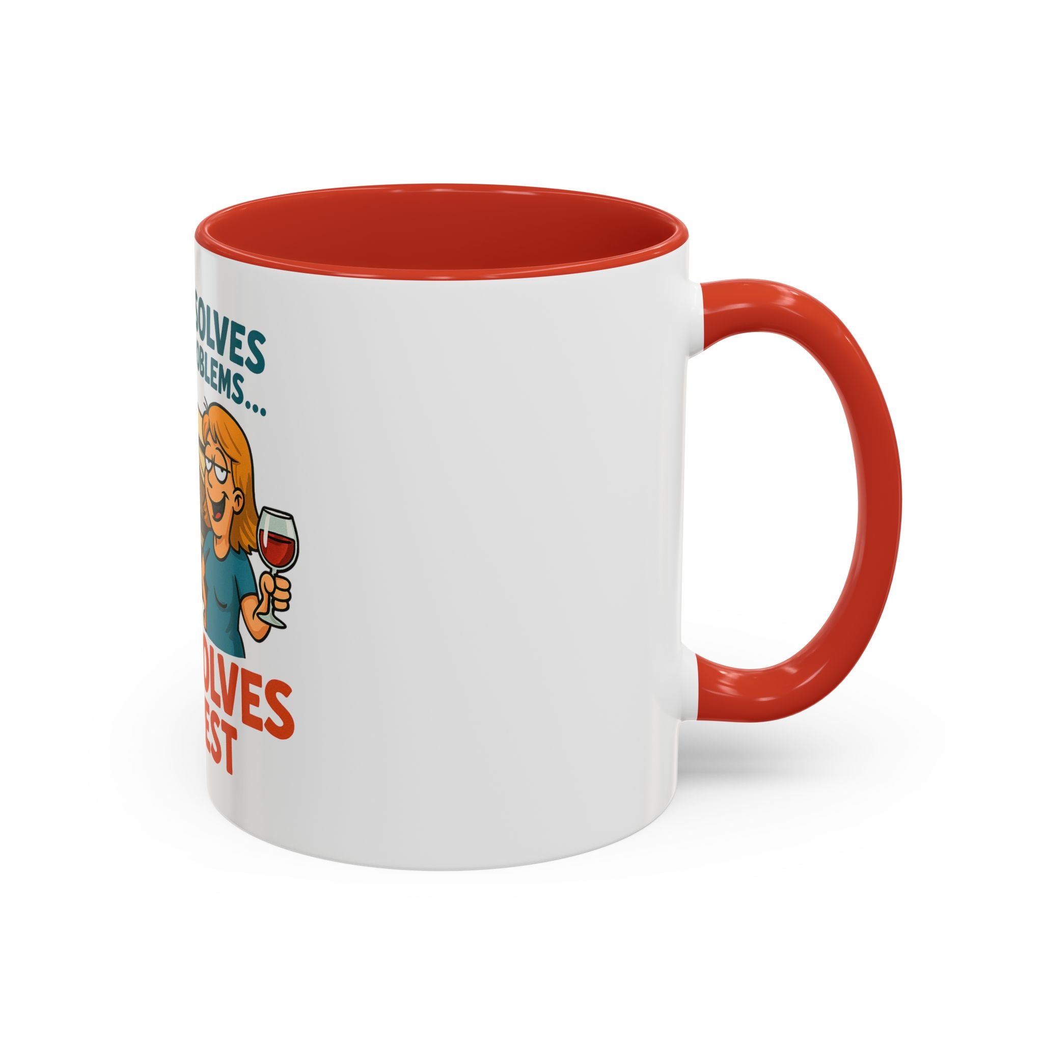 Camping Coffee Mug - Wine Solves the Rest - Fun Camper Mug for Nature Lovers, Gift for Adventurers, Travel Mug, Coffee Lover's Gift