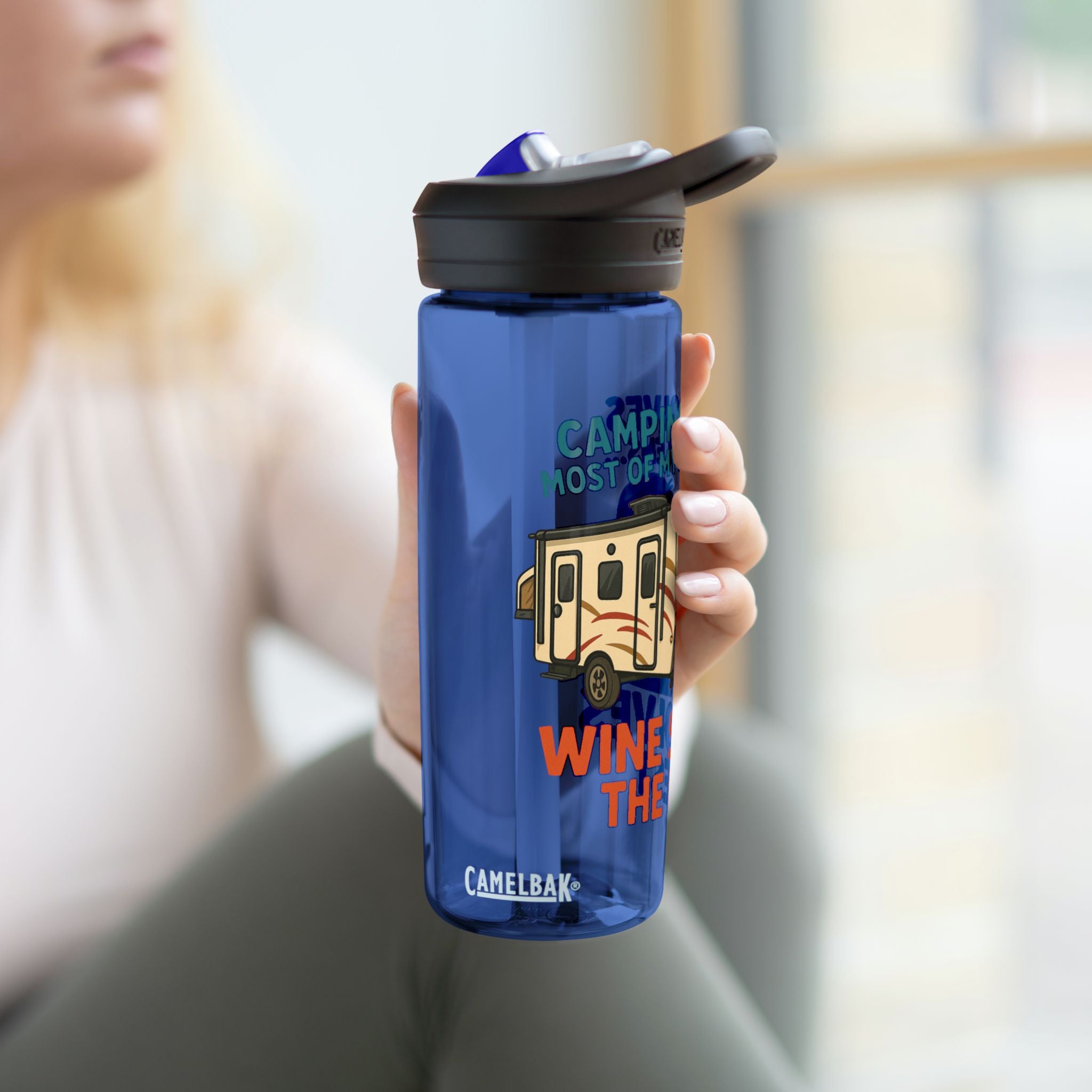 Camping Water Bottle with Fun Quote | Travel Mug, Outdoor Gear, Gift for Campers, Hydration Bottle, Adventure Accessory