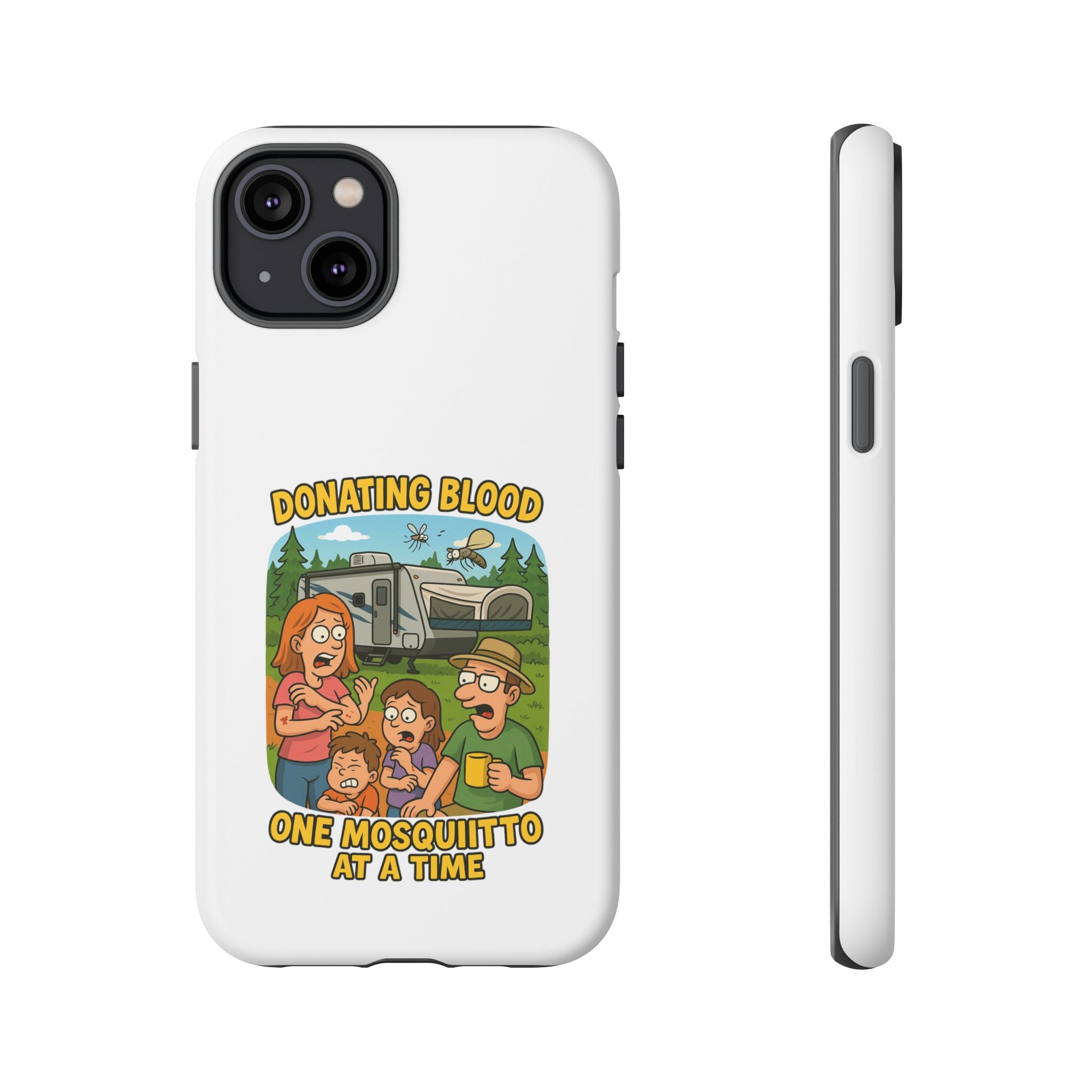 Humorous Phone Case - Donating Blood Mosquito Design, Funny Gift for Nurses, Outdoor Lovers, Eco-Friendly Gift, Summer Fun