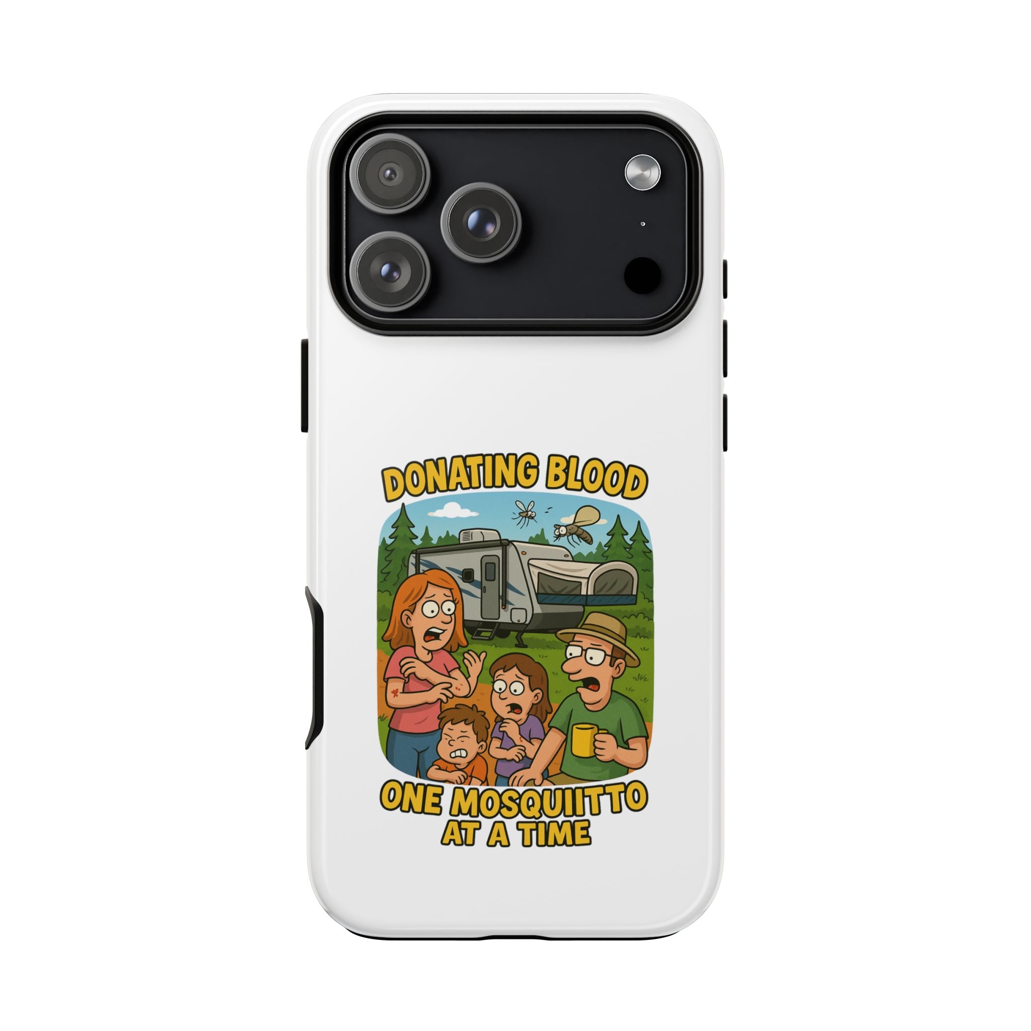 Humorous Phone Case - Donating Blood Mosquito Design, Funny Gift for Nurses, Outdoor Lovers, Eco-Friendly Gift, Summer Fun
