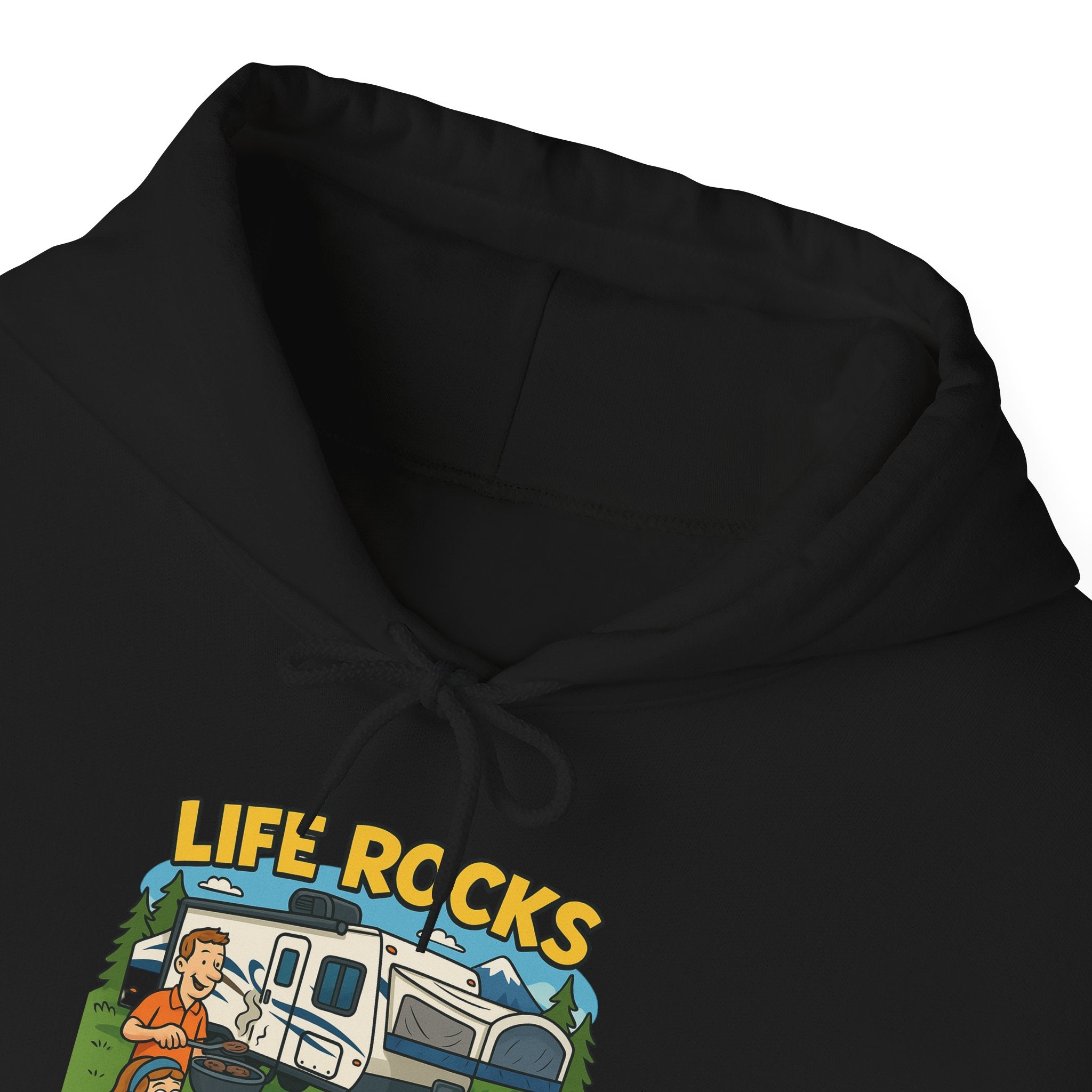 Campfire Adventure Hoodie with Retro Design, Cozy Gift for Outdoor Lovers, Perfect for Camping, Road Trips, and Casual Wear
