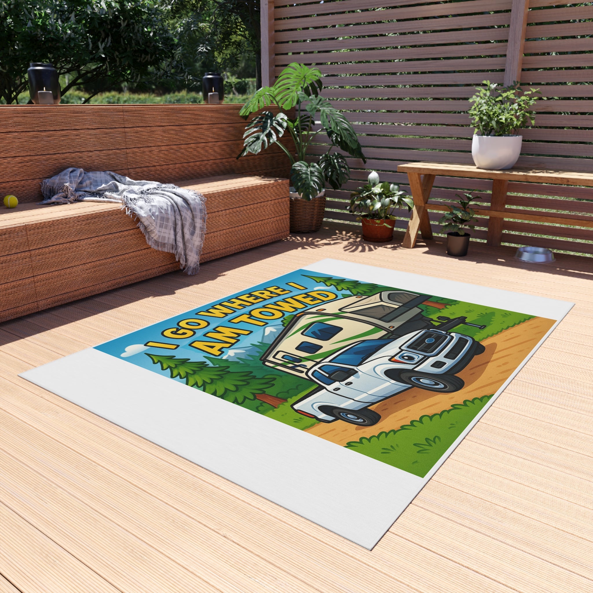 Adventure-Ready Outdoor Rug, RV Lover's Welcome Mat, Camping Decor, Patio Accessory, Travel Enthusiast Gift
