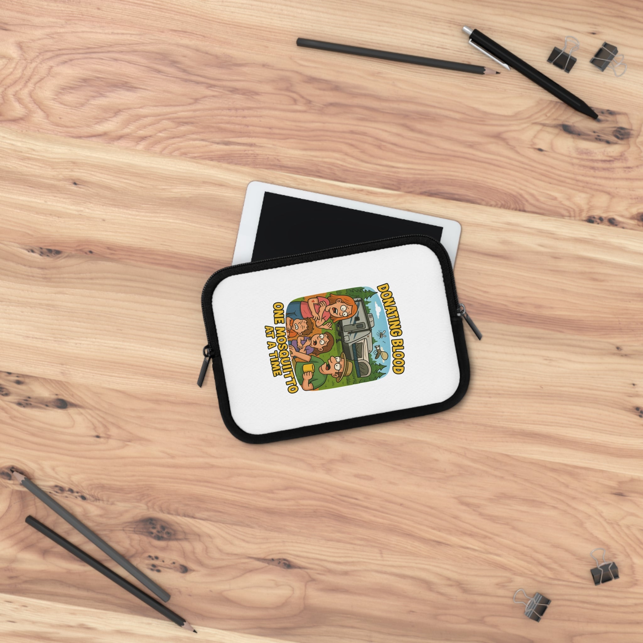 Whimsical Laptop Sleeve featuring Fun Design, Perfect for Students, Donating Blood, Office Use, Gifts, & Eco-Friendly Style