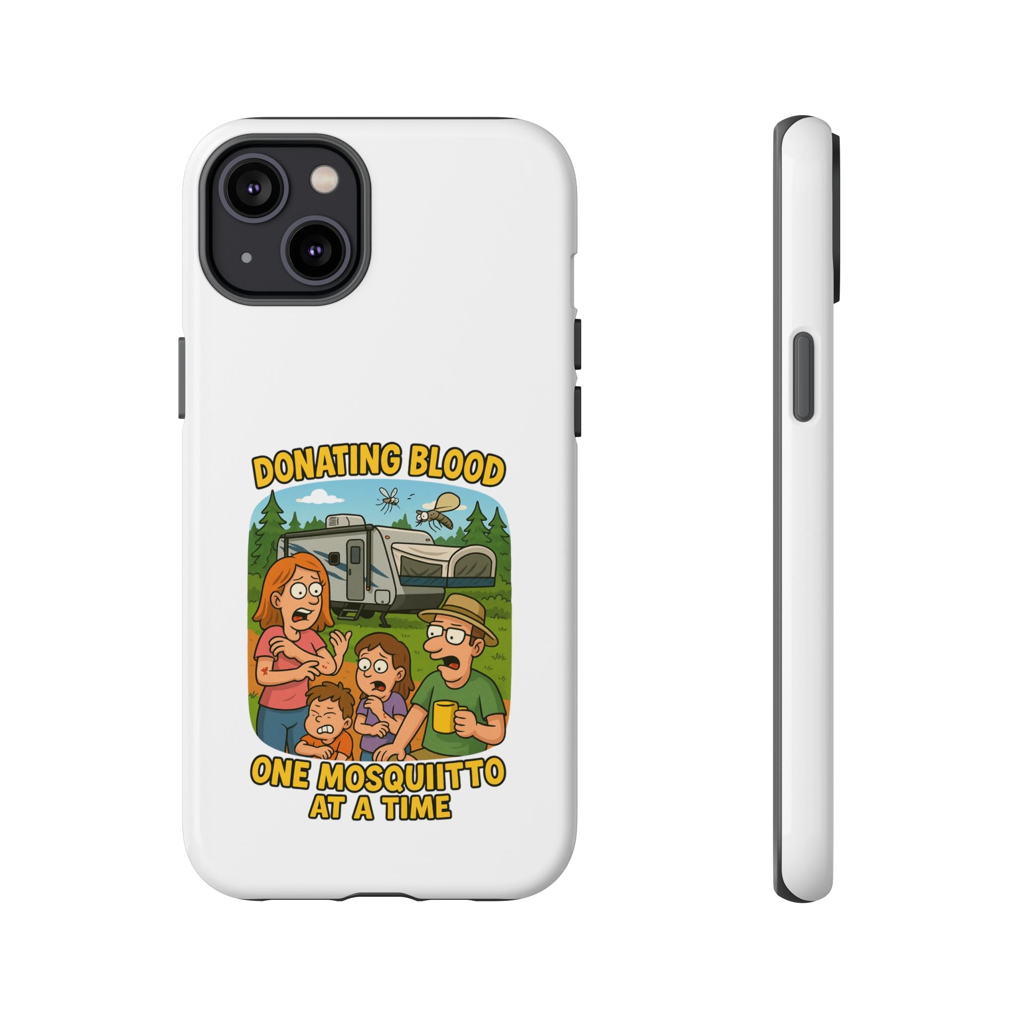 Humorous Phone Case - Donating Blood Mosquito Design, Funny Gift for Nurses, Outdoor Lovers, Eco-Friendly Gift, Summer Fun