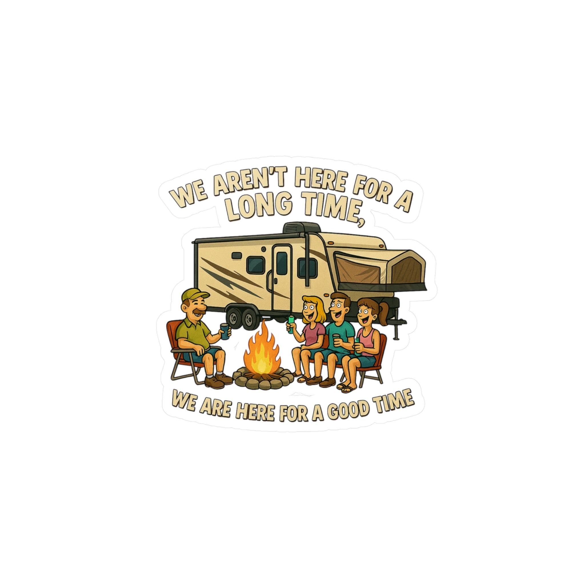 Camping Adventure Kiss-Cut Vinyl Decals - Fun RV Life Stickers