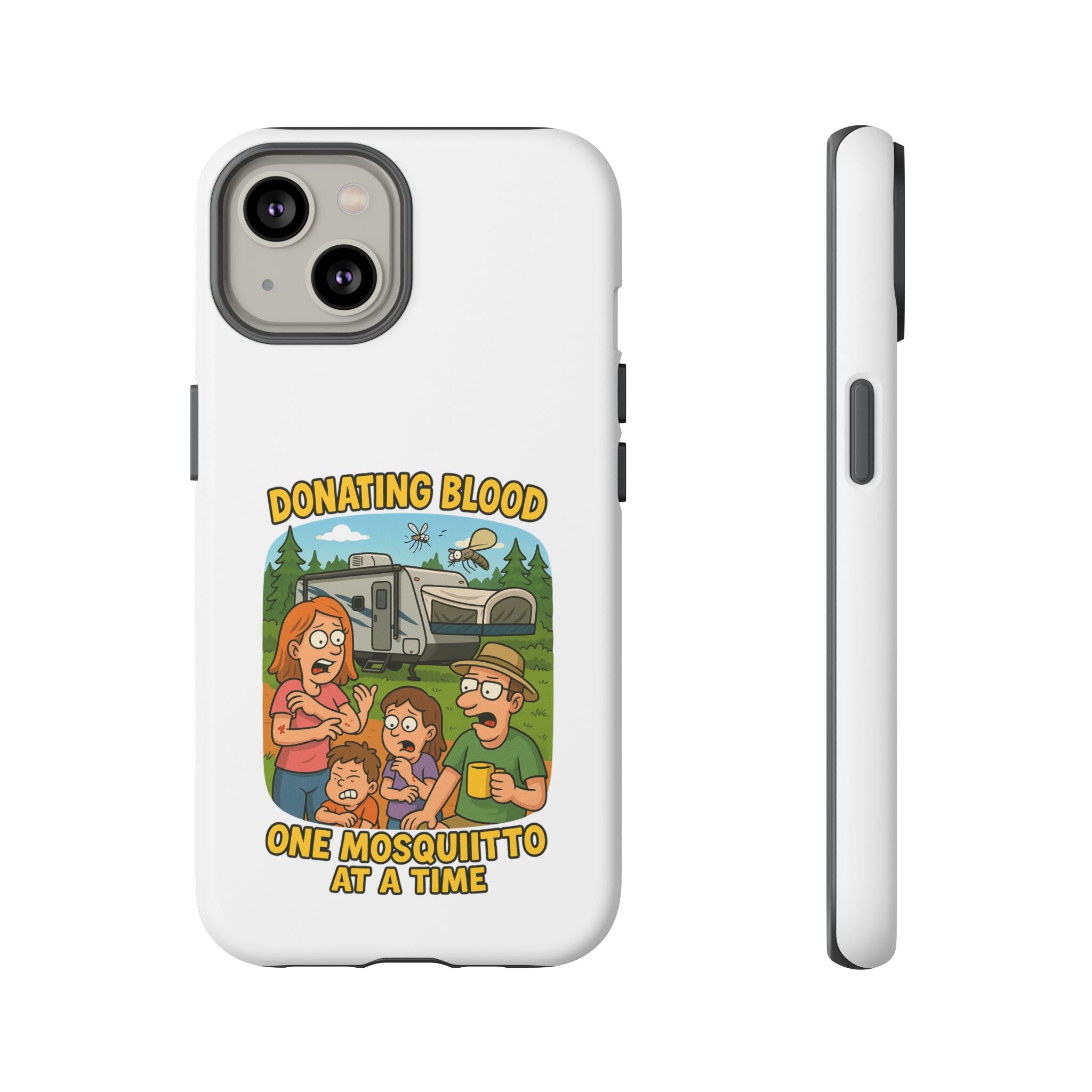Humorous Phone Case - Donating Blood Mosquito Design, Funny Gift for Nurses, Outdoor Lovers, Eco-Friendly Gift, Summer Fun
