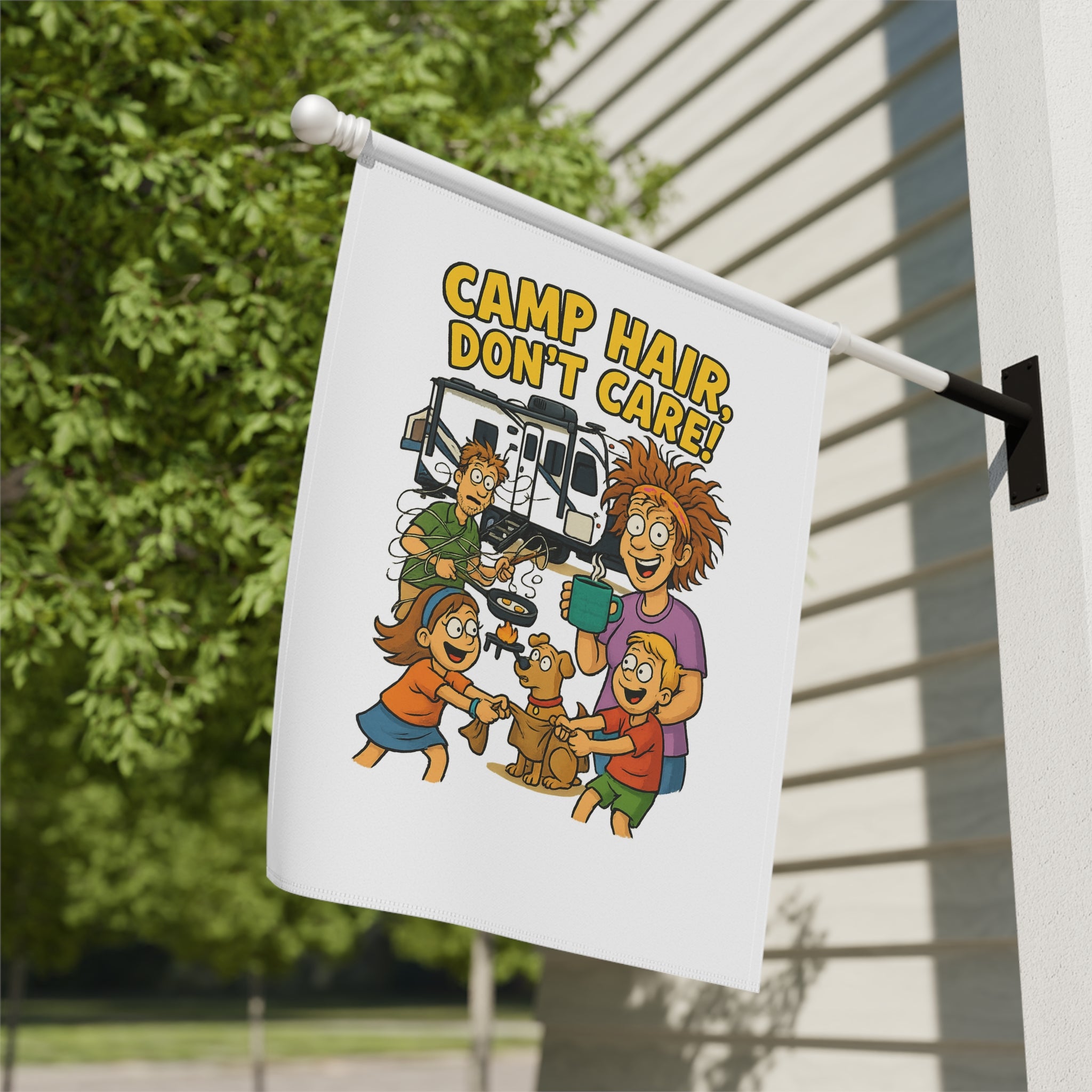 Fun Camp Banner, Gardening Decor, Outdoor Celebration Flag, Family Camping Decoration, Summer Garden Sign