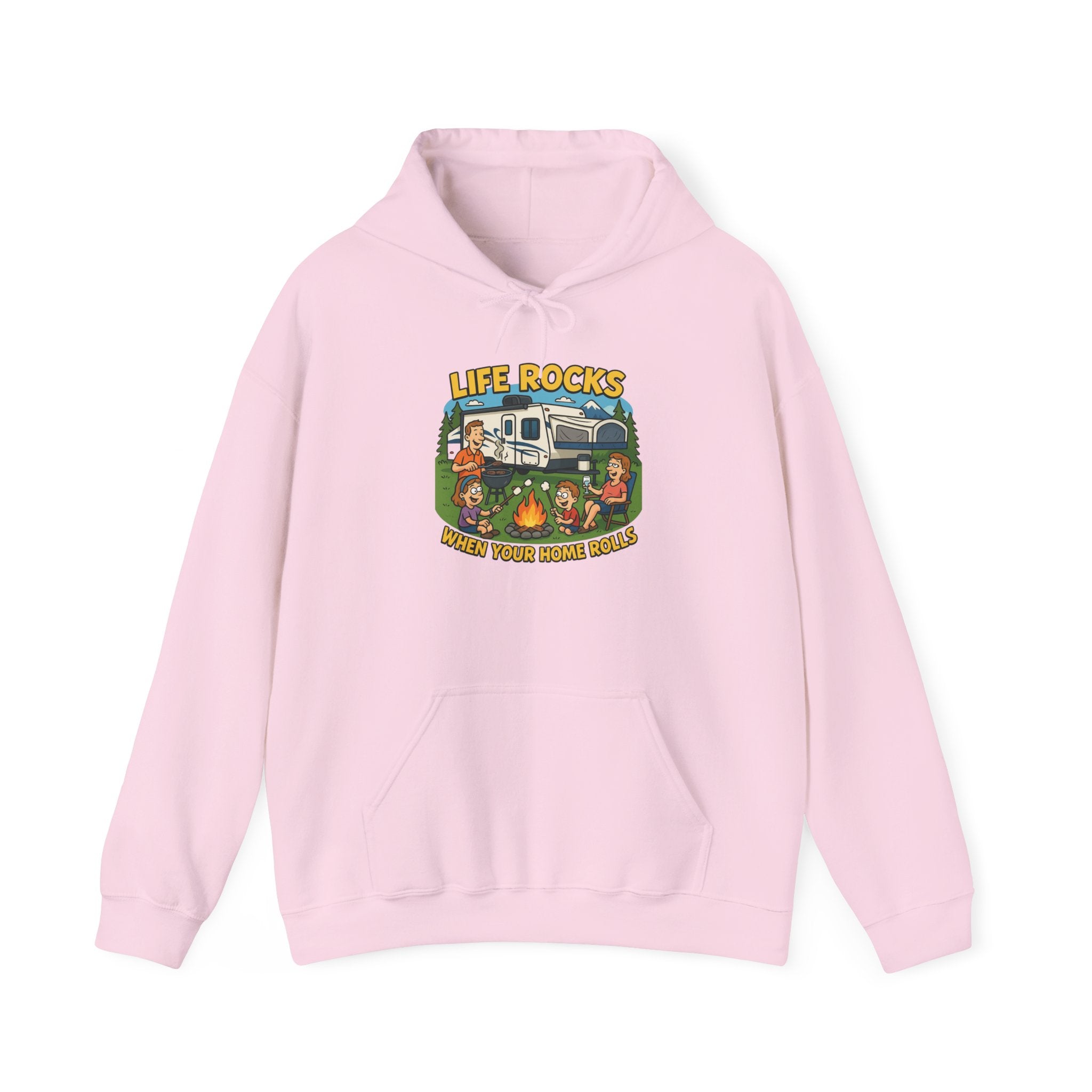 Campfire Adventure Hoodie with Retro Design, Cozy Gift for Outdoor Lovers, Perfect for Camping, Road Trips, and Casual Wear