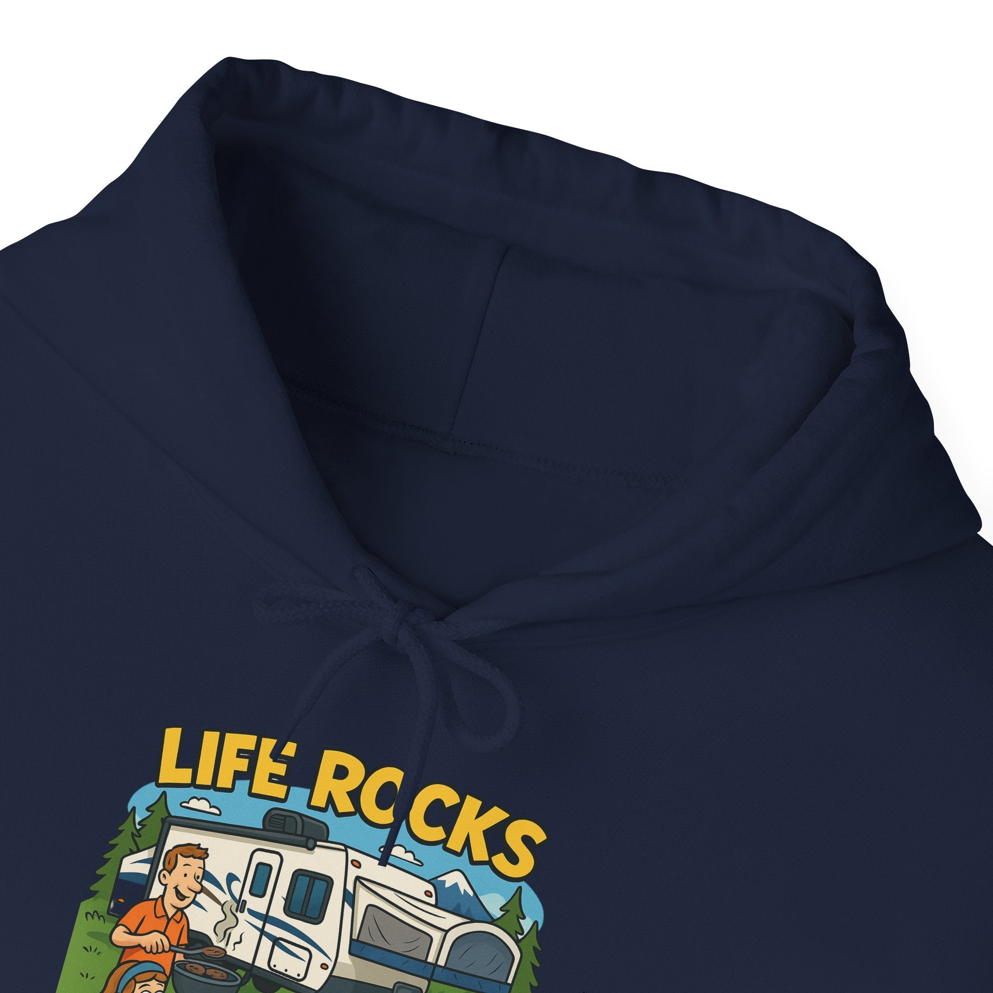 Campfire Adventure Hoodie with Retro Design, Cozy Gift for Outdoor Lovers, Perfect for Camping, Road Trips, and Casual Wear