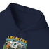 Campfire Adventure Hoodie with Retro Design, Cozy Gift for Outdoor Lovers, Perfect for Camping, Road Trips, and Casual Wear