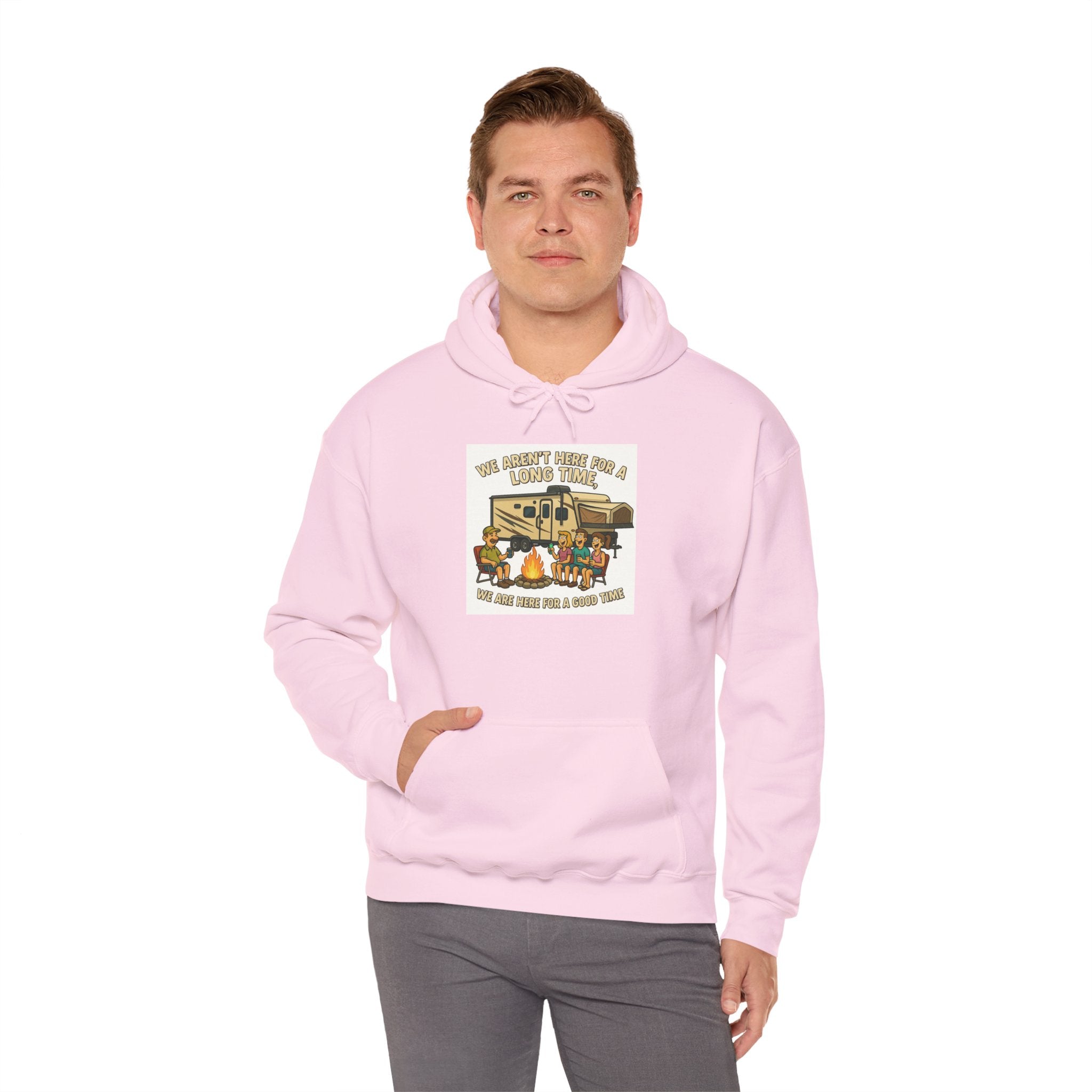 Adventure Awaits Graphic Hoodie - We aren't here for a long time, we are here for a good time