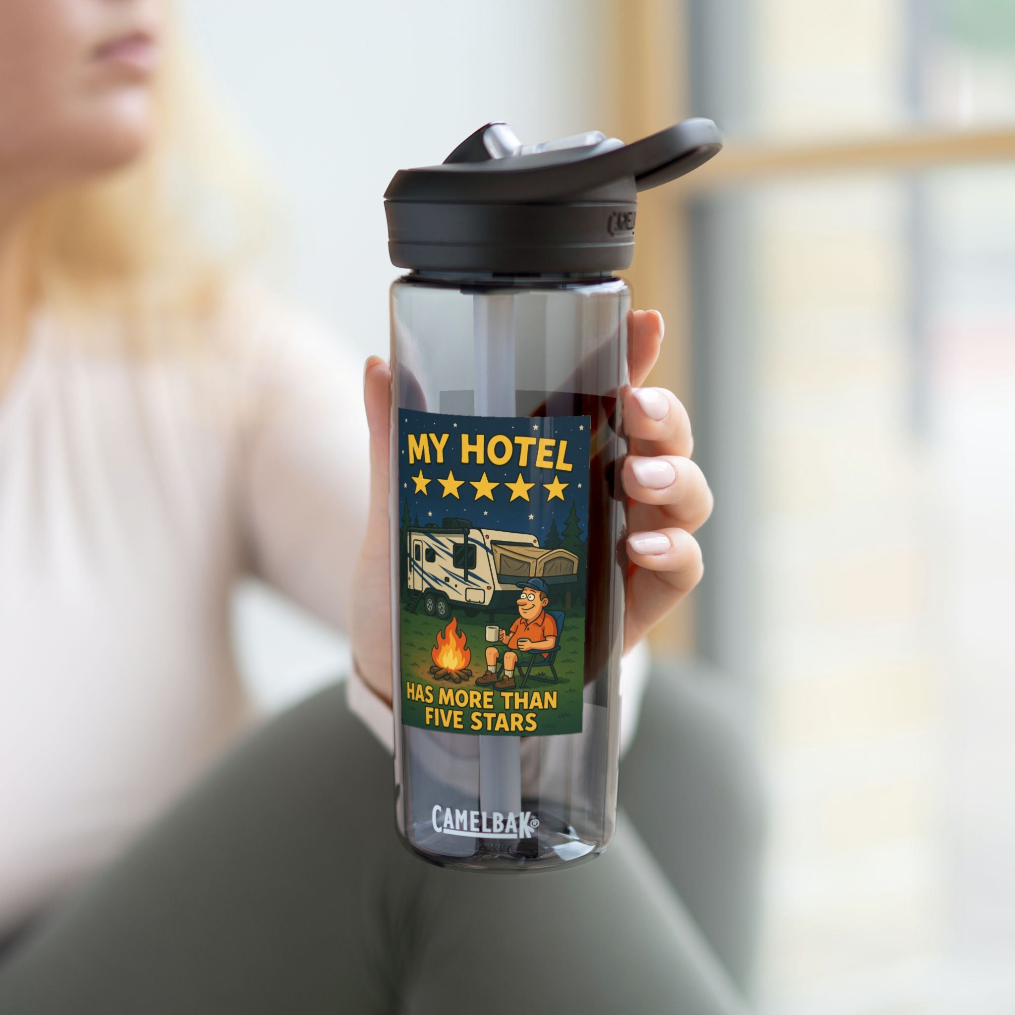 Camping Water Bottle with Inspirational Camping Quote, 20oz|25oz Camp Flask, Outdoor Gear, Travel Mug, Hiking Bottle, Adventure Gift