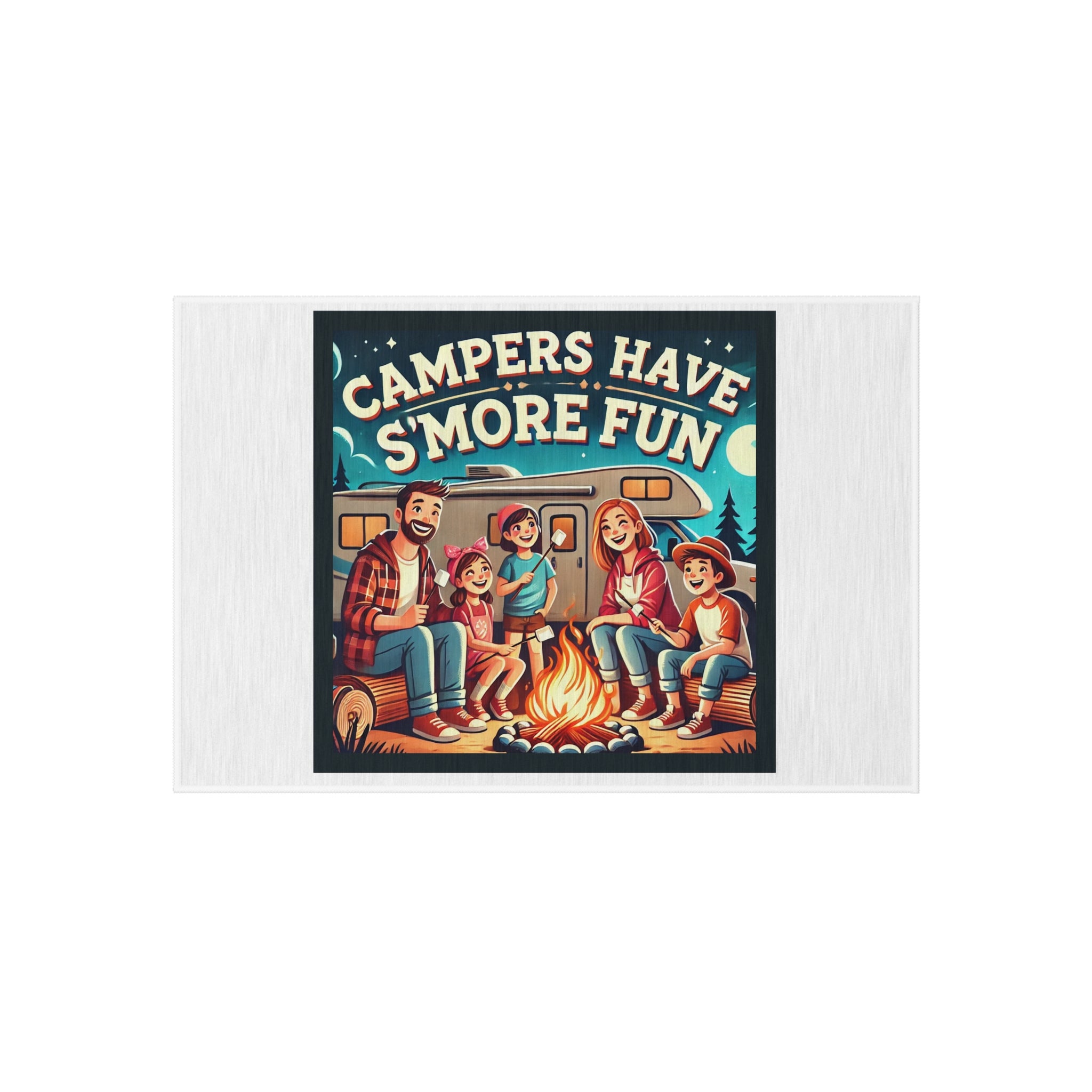 Outdoor Rug - Campers S'more Fun Design