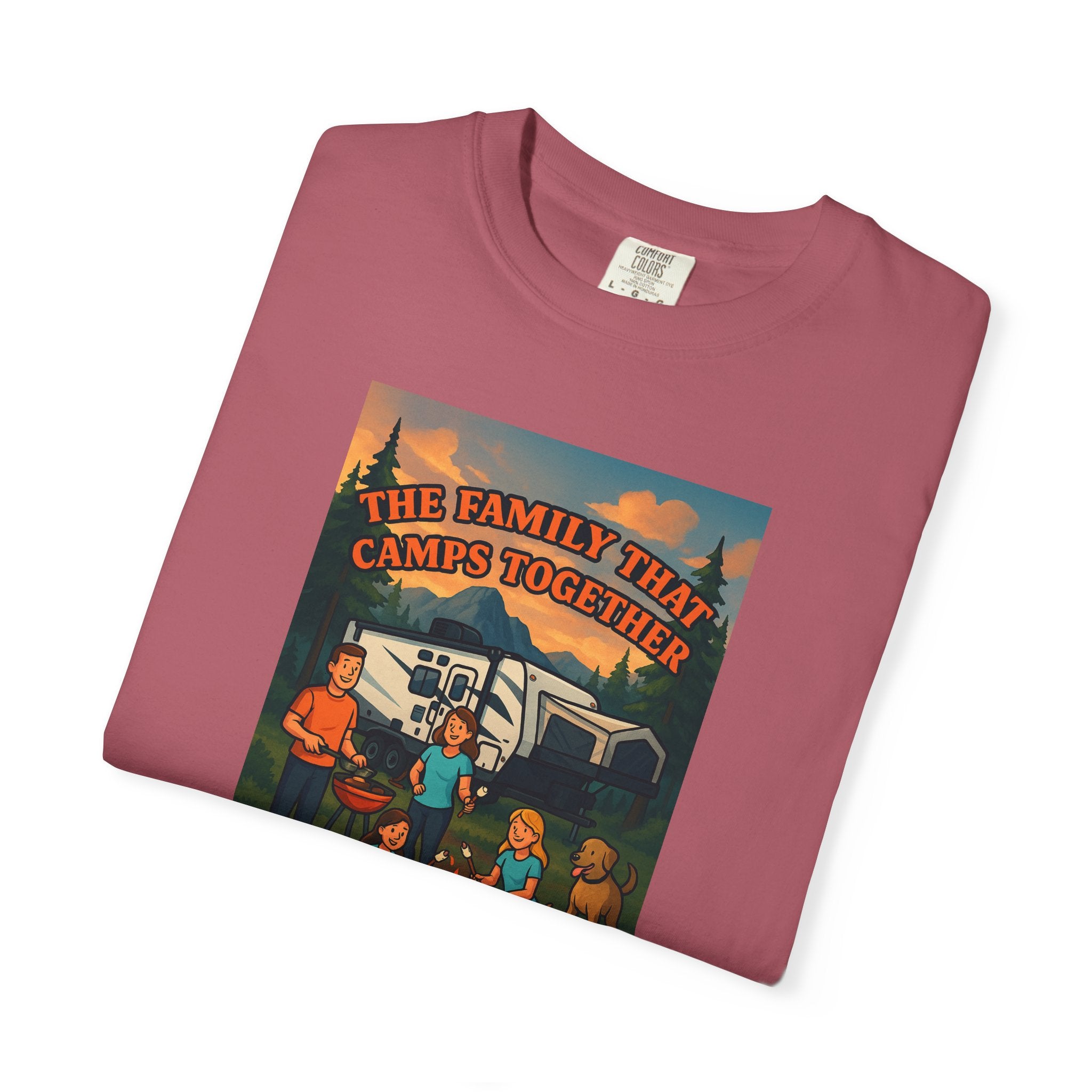 Family Camping T-shirt, Casual Outdoor Tee, Perfect for Family Gatherings, Summer Camp, Gift for Outdoor Lovers, Relaxed Fit Tee