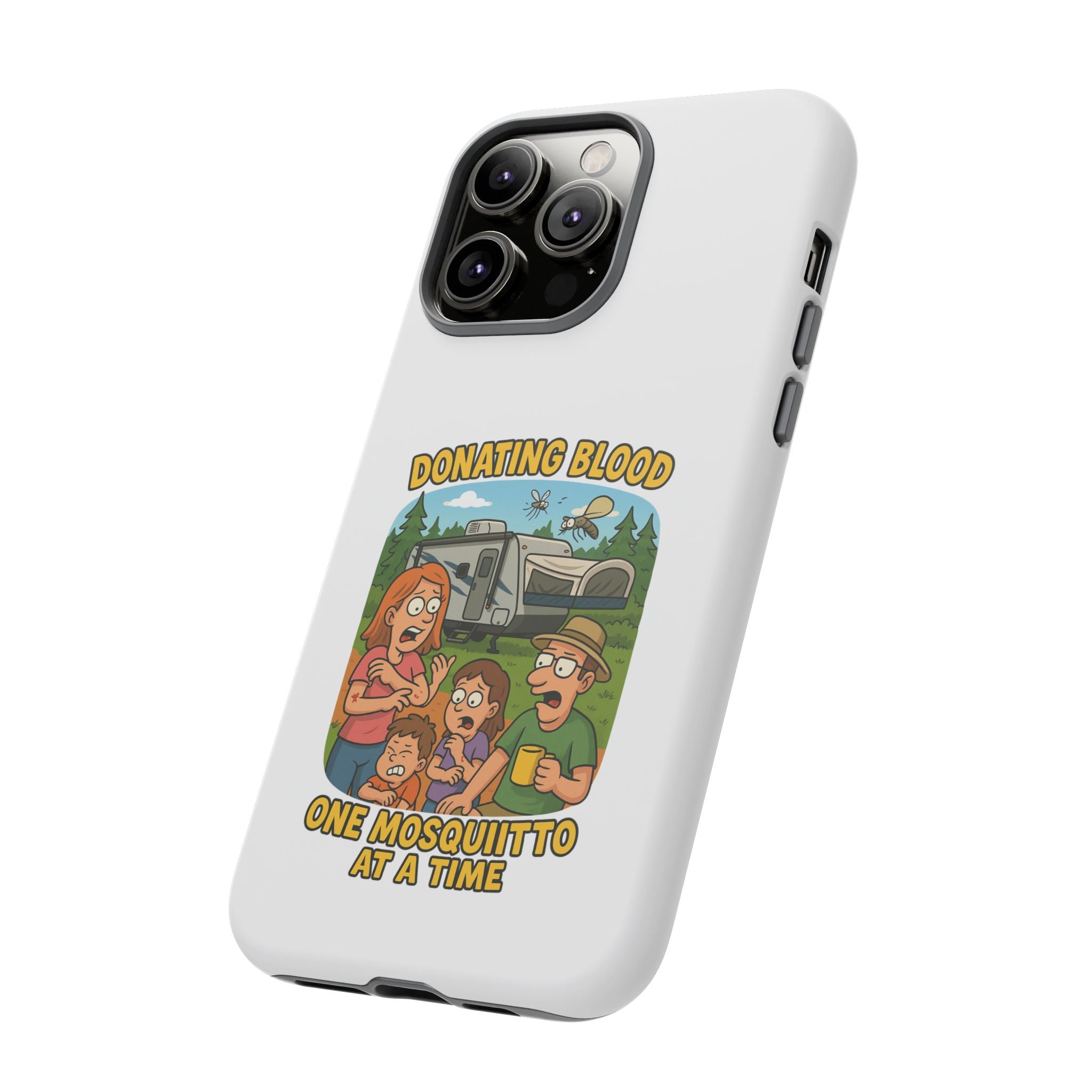 Humorous Phone Case - Donating Blood Mosquito Design, Funny Gift for Nurses, Outdoor Lovers, Eco-Friendly Gift, Summer Fun