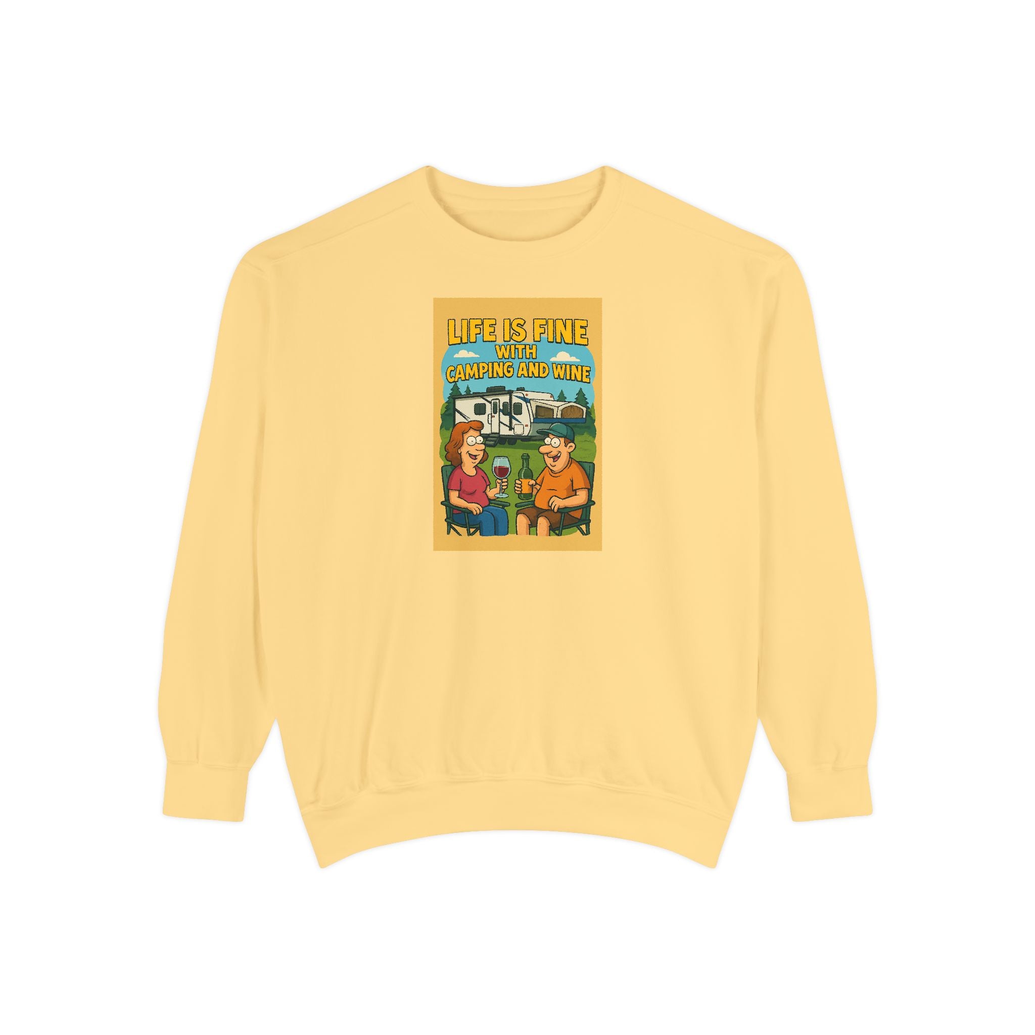 Vintage-Inspired Unisex Sweatshirt - "Life is Fine" Design, Cozy Gift, Casual Wear, Stylish Layering, Unisex Apparel