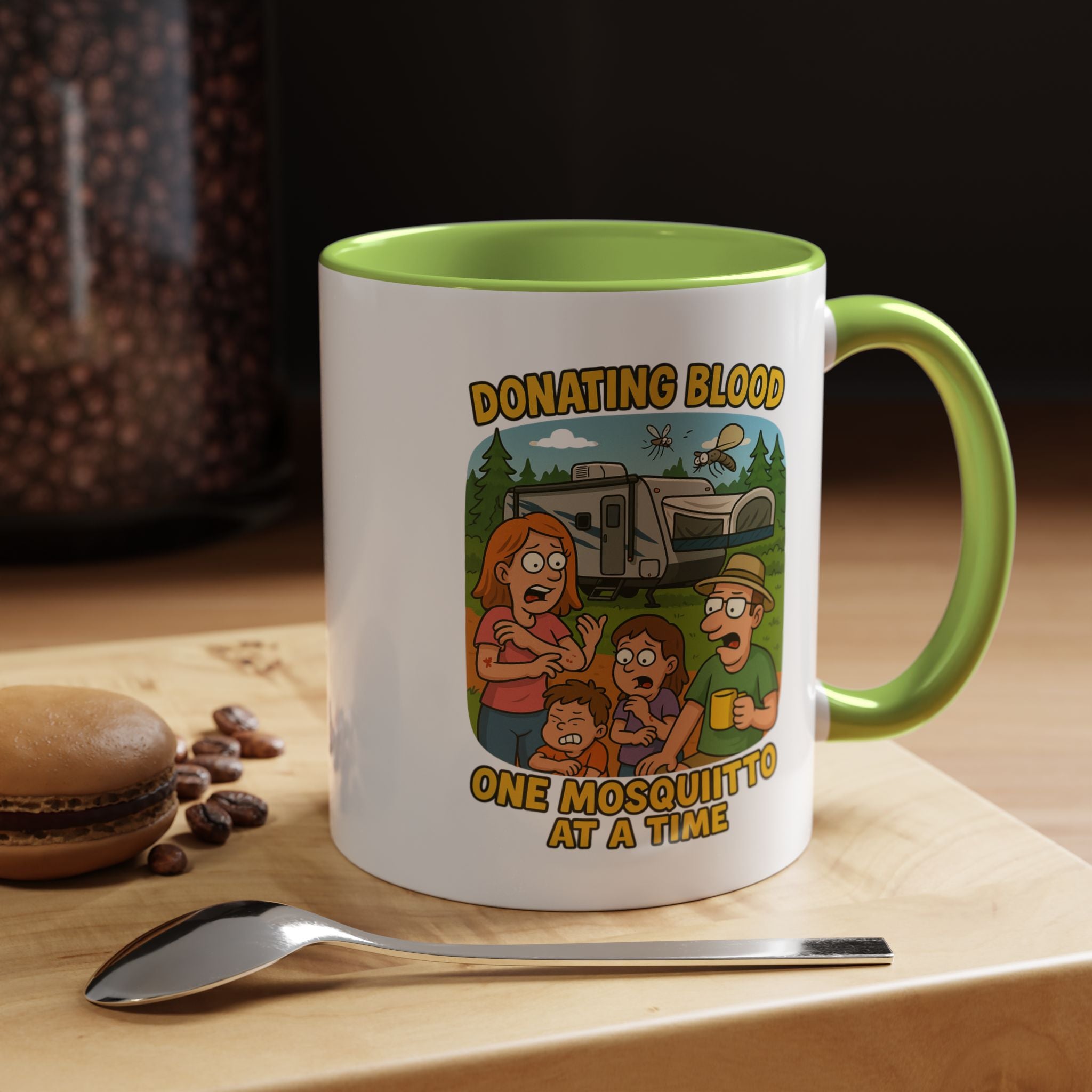 Donating Blood Coffee Mug with Fun Cartoon Design, Unique Gift for Nurses, Healthcare Workers, Humorous Office Mug, Blood Donation Awareness
