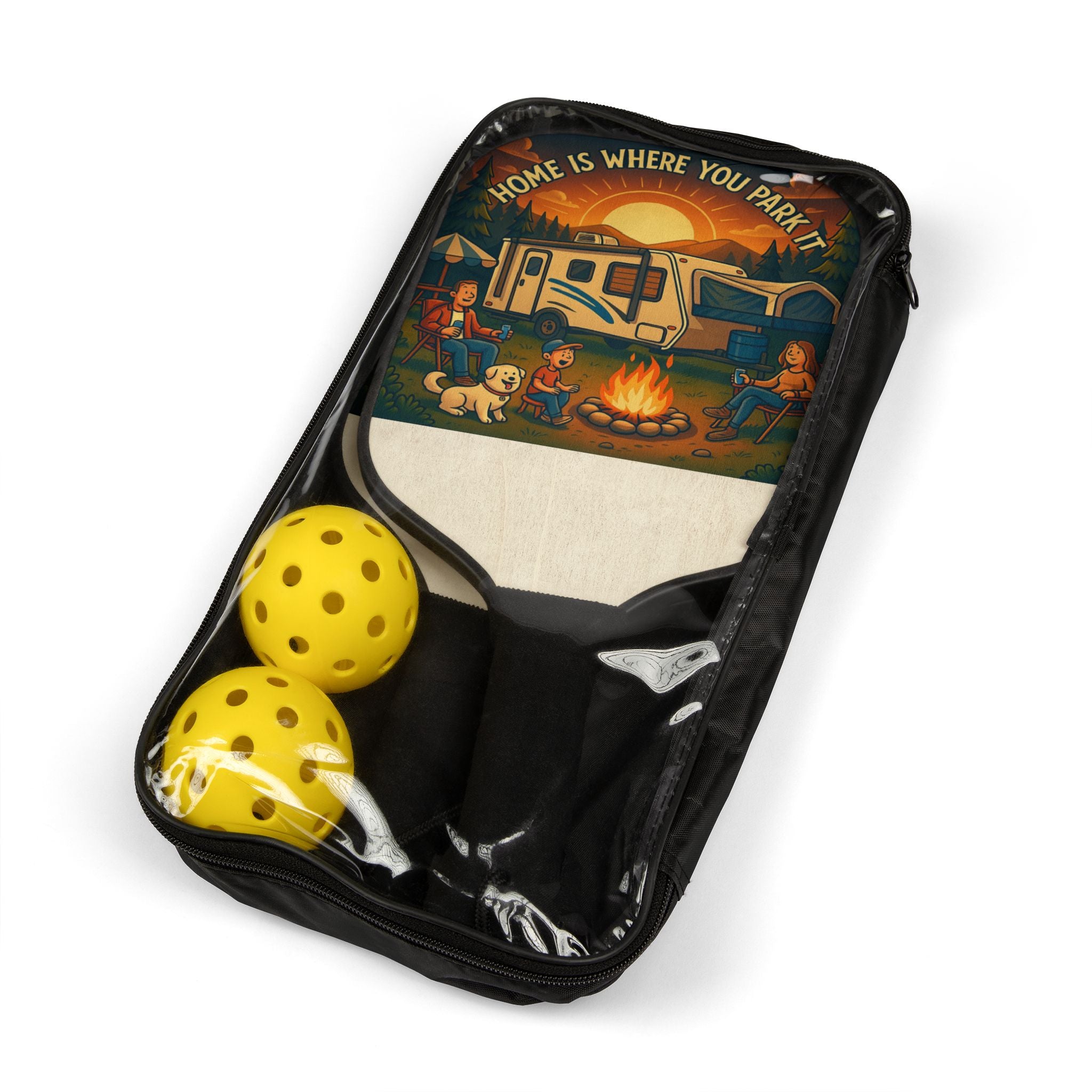 Fun Pickleball Paddle Set - Home is Where You Park It, Perfect Gift for RV Lovers, Outdoor Games, Family Activities