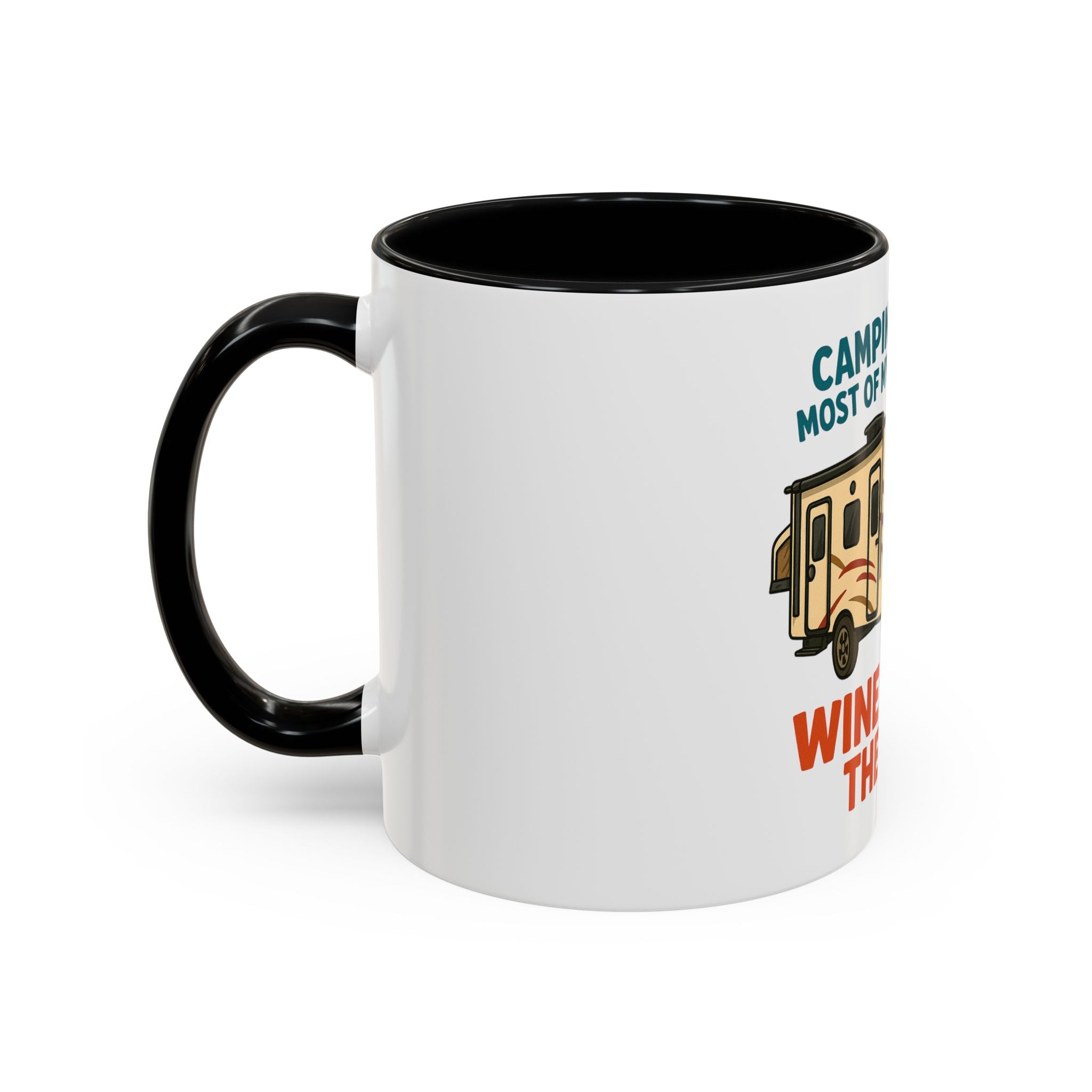 Camping Coffee Mug - Wine Solves the Rest - Fun Camper Mug for Nature Lovers, Gift for Adventurers, Travel Mug, Coffee Lover's Gift