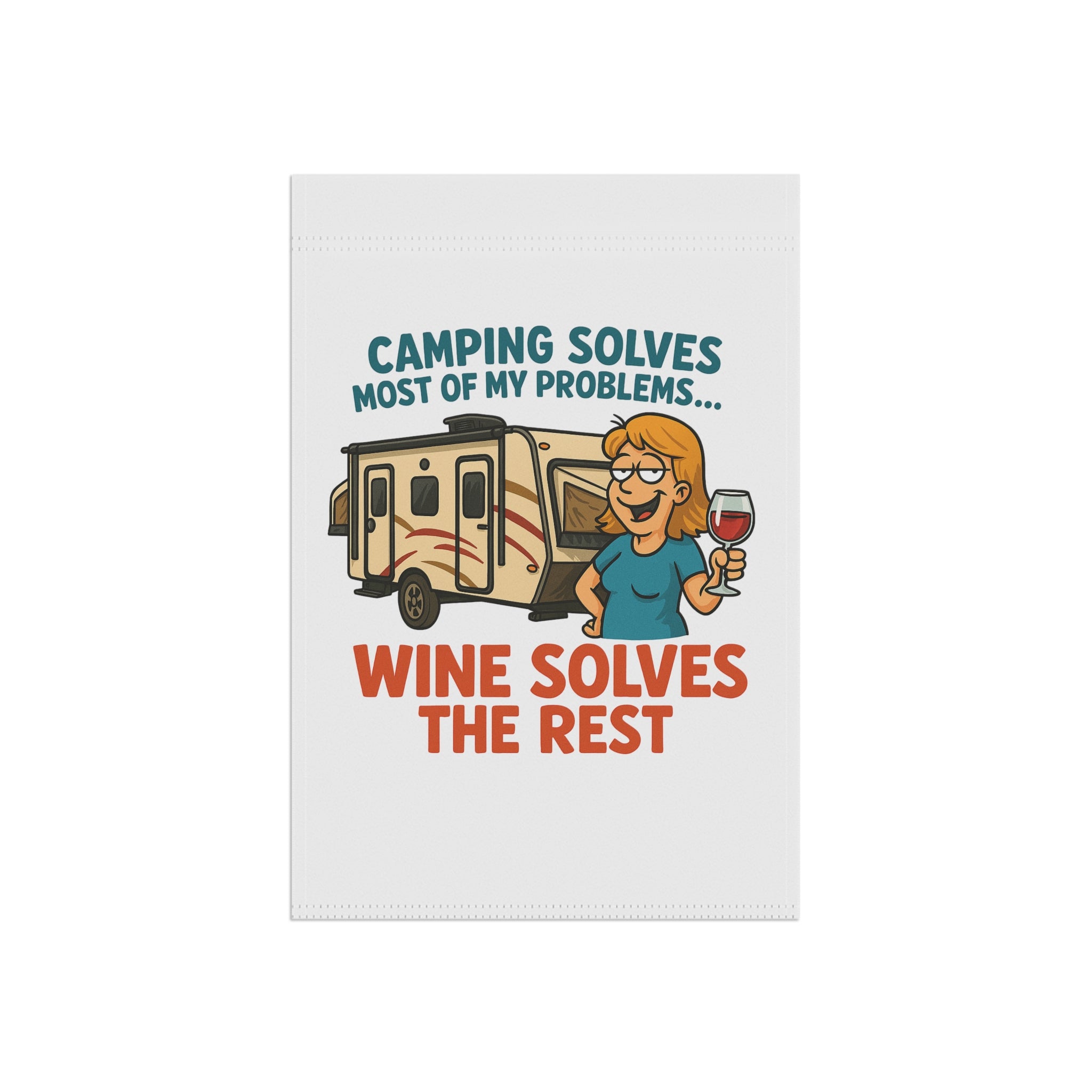 Camping & Wine Garden Banner, Outdoor Decor, Home & Garden Sign, RV Lover Gift, Camping Decor, Funny Garden Flag