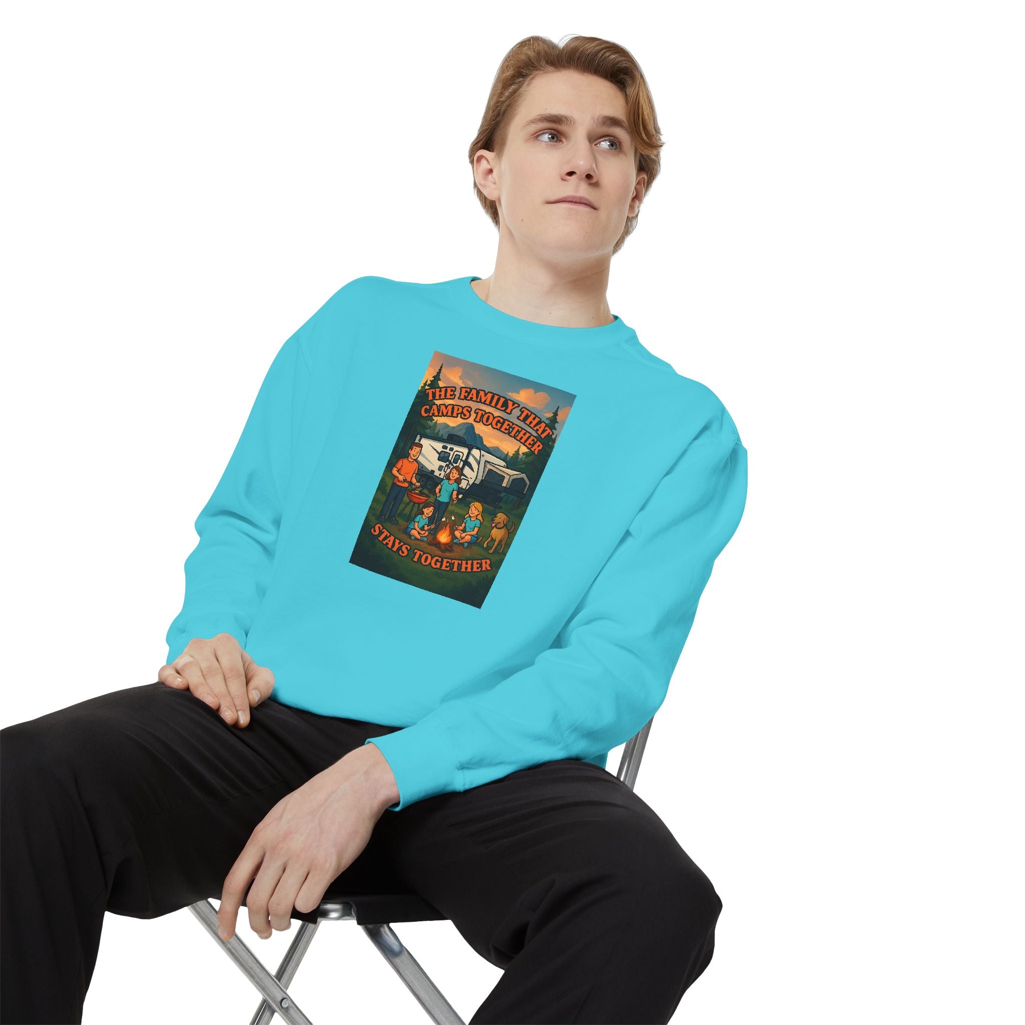 Cozy Unisex Garment-Dyed Sweatshirt with Retro Design, Perfect for Relaxing, Gift for Friends, Casual Wear, Fall Fashion, Warm Layer