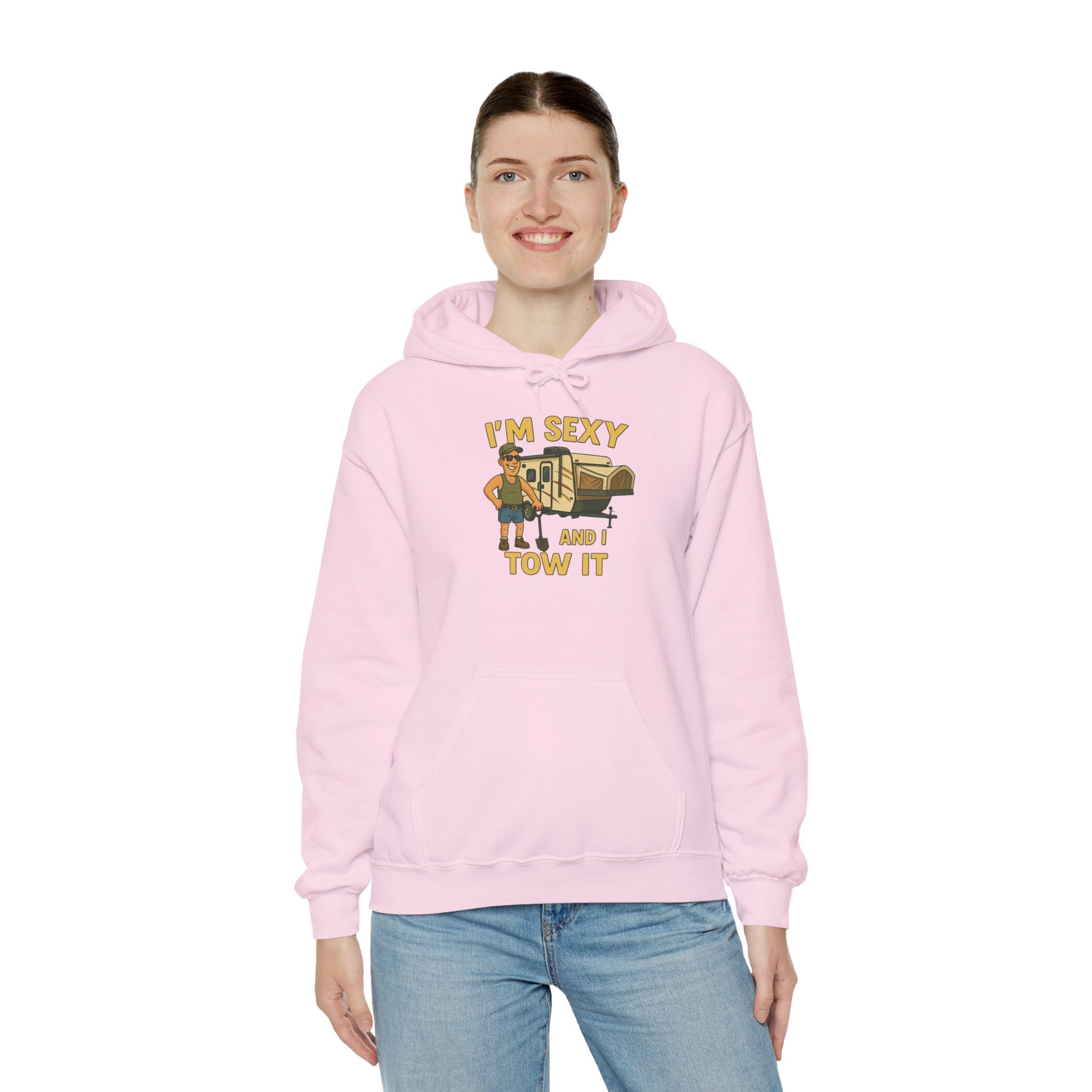 Funny Tow Truck Hoodie, Unisex Heavy Blend Sweatshirt, Gifts for Towing Enthusiasts, Quirky Casual Wear, Humor Apparel, Birthday Gift