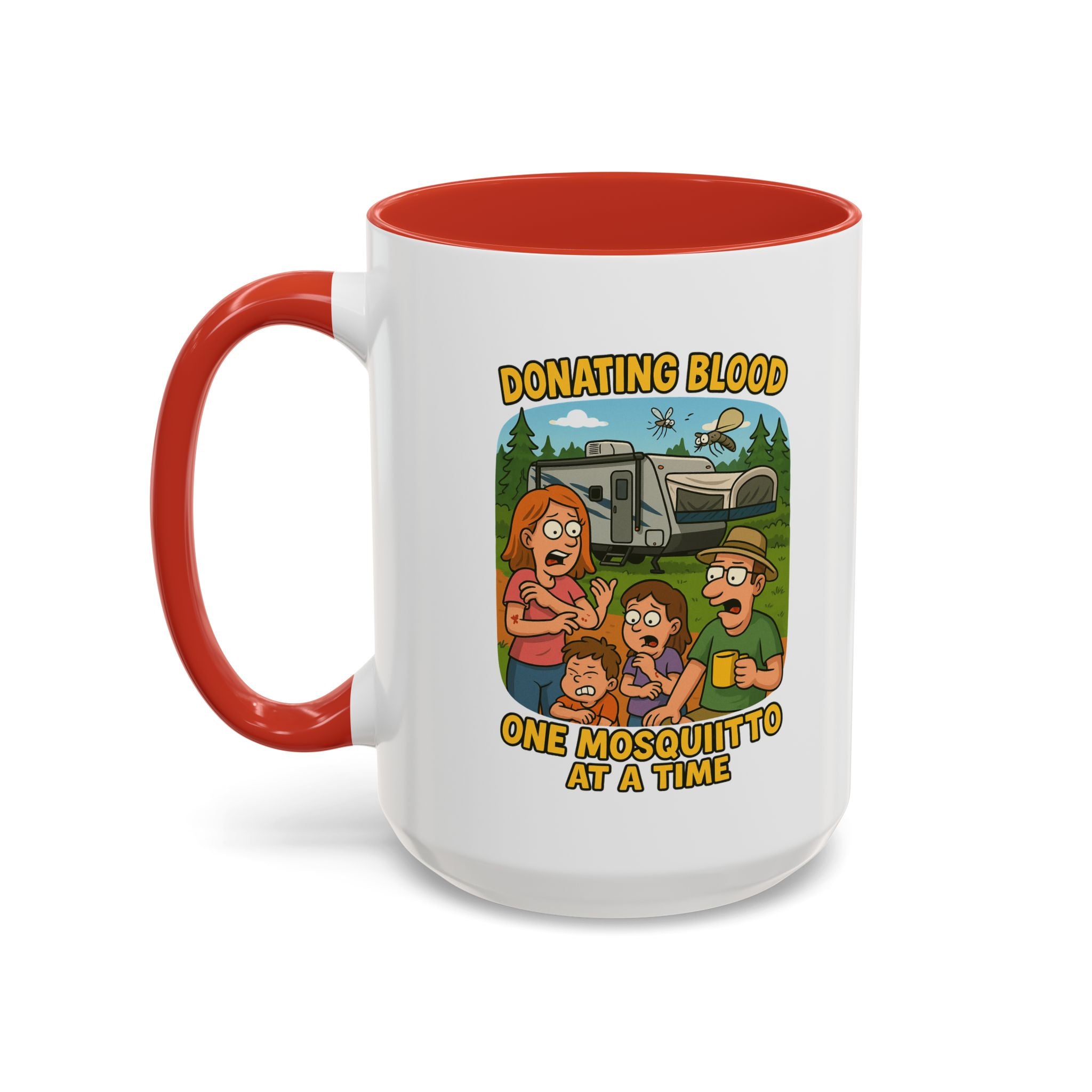 Donating Blood Coffee Mug with Fun Cartoon Design, Unique Gift for Nurses, Healthcare Workers, Humorous Office Mug, Blood Donation Awareness