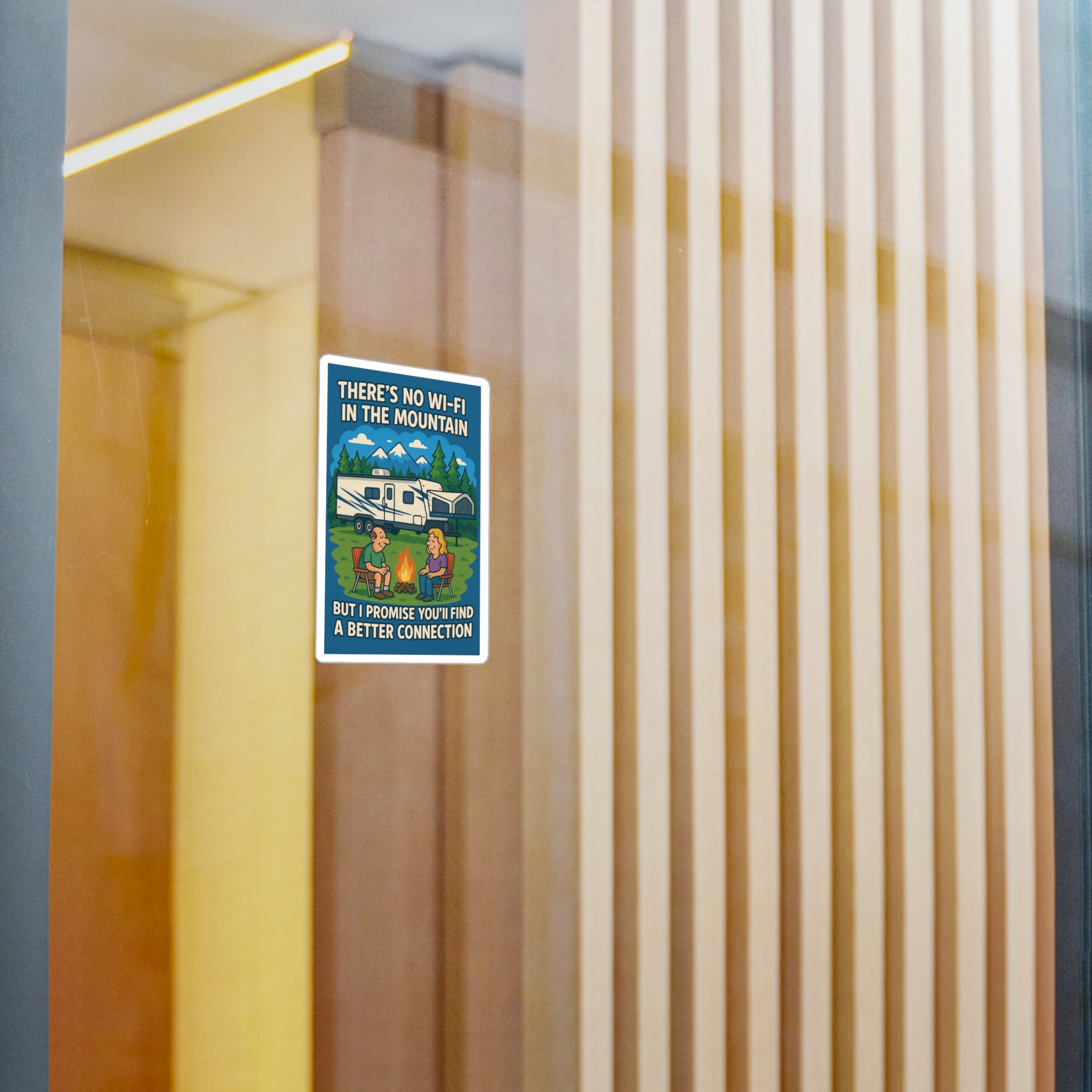 Camping Kiss-Cut Vinyl Decal, Outdoor Adventure Sticker, RV Life Decor, Nature Lover Gift, Fun Campfire Quote