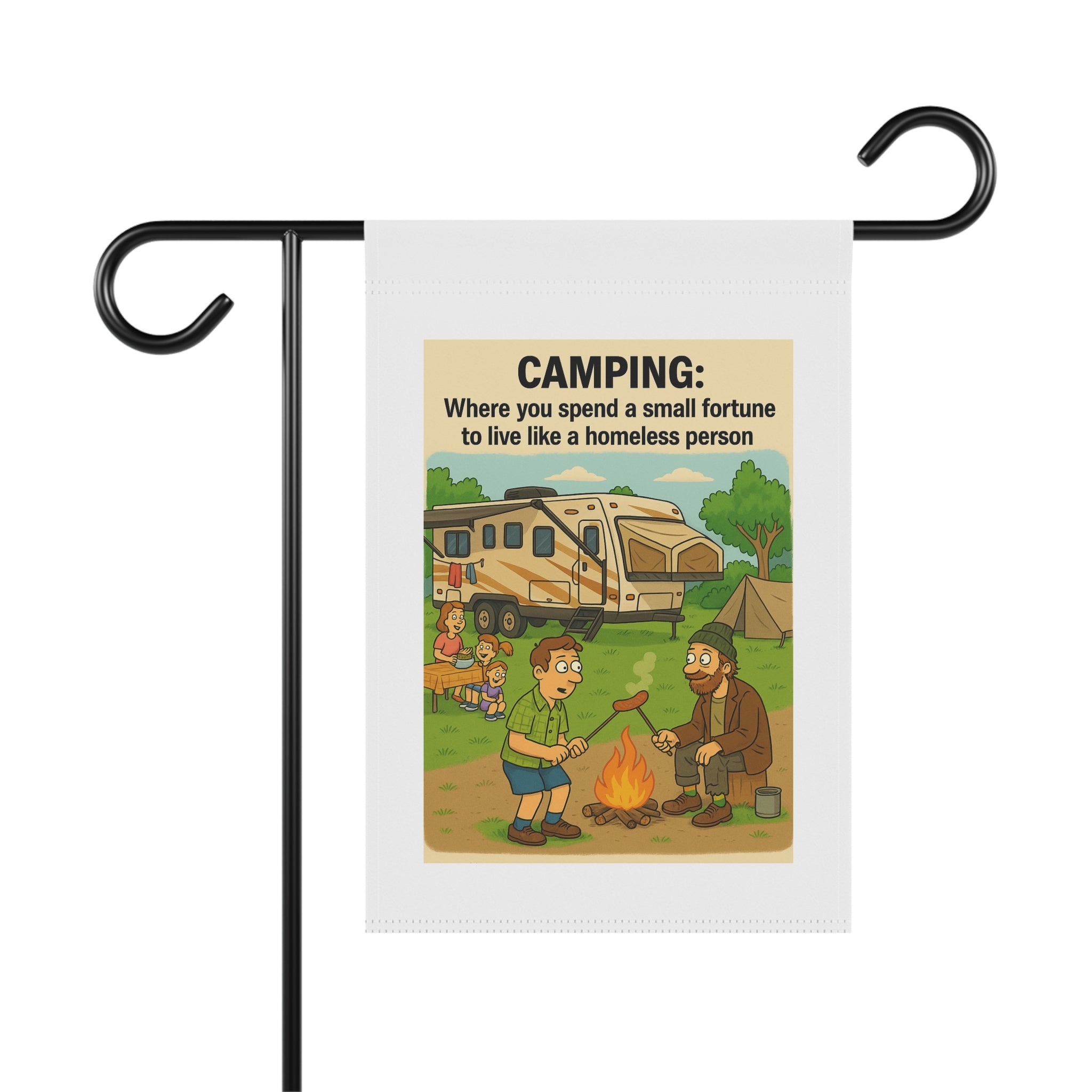 Camping Garden Banner, Outdoor Decor, Funny Garden Flag, Home and Garden Sign, Camping Gift, RV Decoration